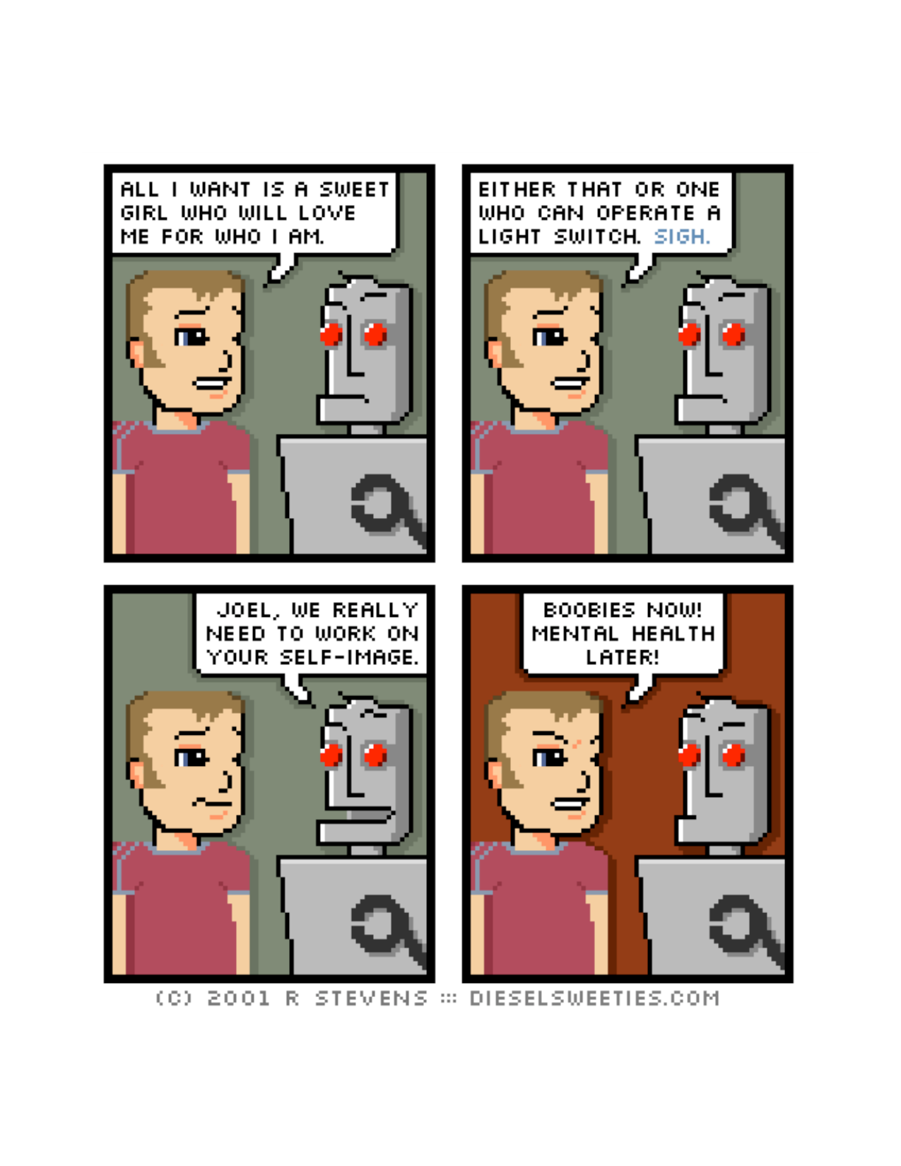 Diesel Sweeties (ebook volumes), page 93. Diesel Sweeties by R. Stevens, CC BY-NC. https://dieselsweeties.com/ebooks/
