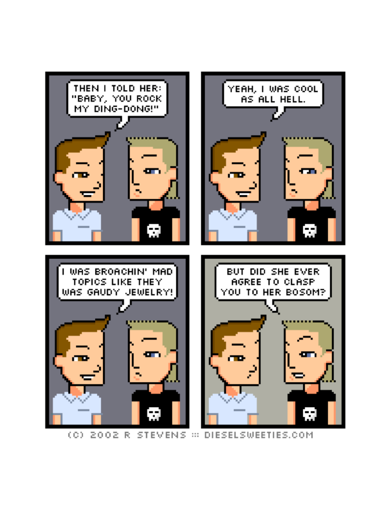 Diesel Sweeties (ebook volumes), page 2. Diesel Sweeties by R. Stevens, CC BY-NC. https://dieselsweeties.com/ebooks/