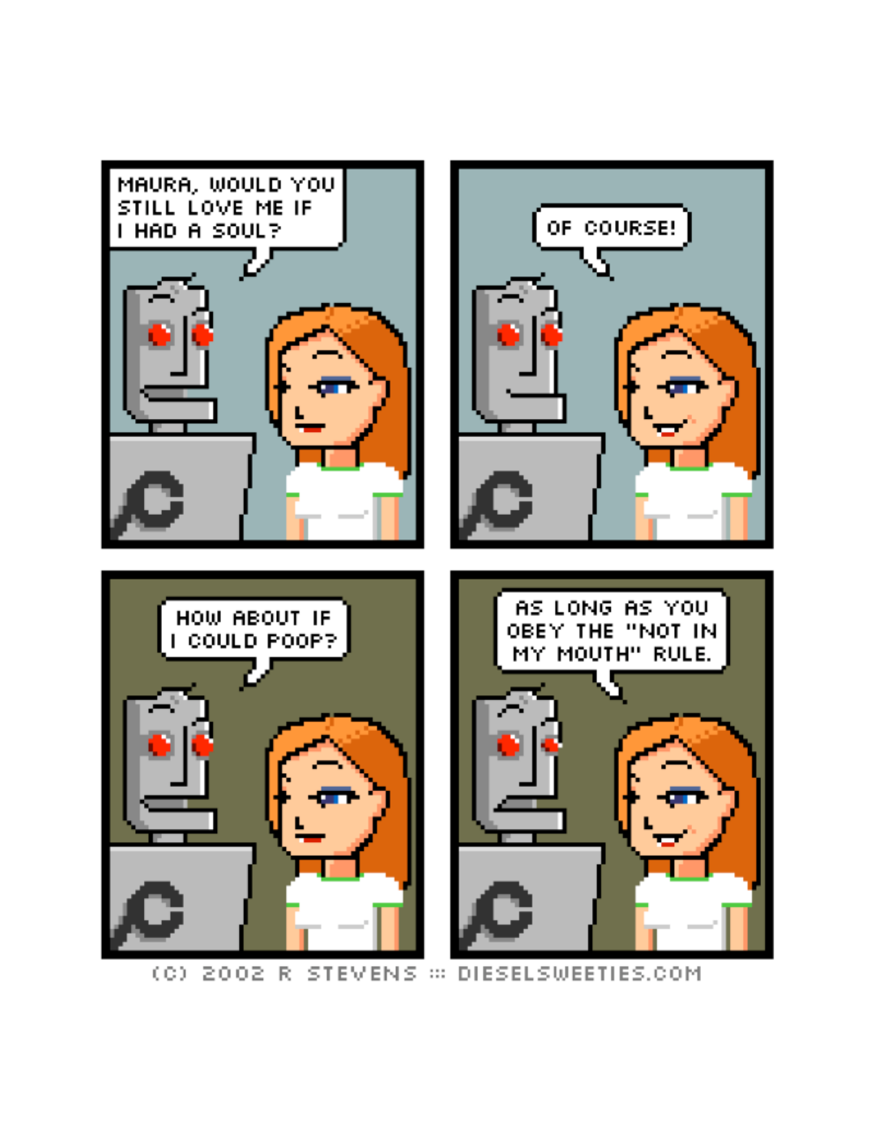 Diesel Sweeties (ebook volumes), page 11. Diesel Sweeties by R. Stevens, CC BY-NC. https://dieselsweeties.com/ebooks/
