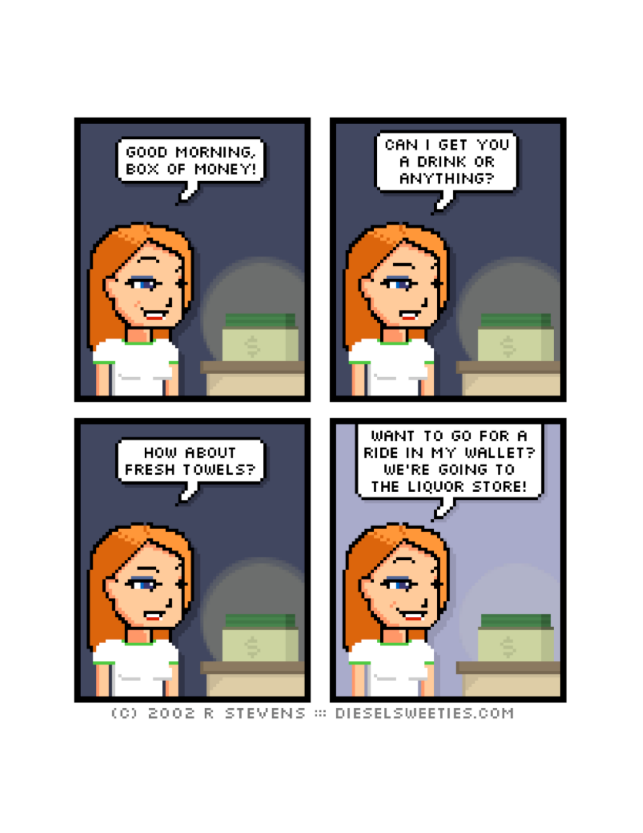 Diesel Sweeties (ebook volumes), page 128. Diesel Sweeties by R. Stevens, CC BY-NC. https://dieselsweeties.com/ebooks/