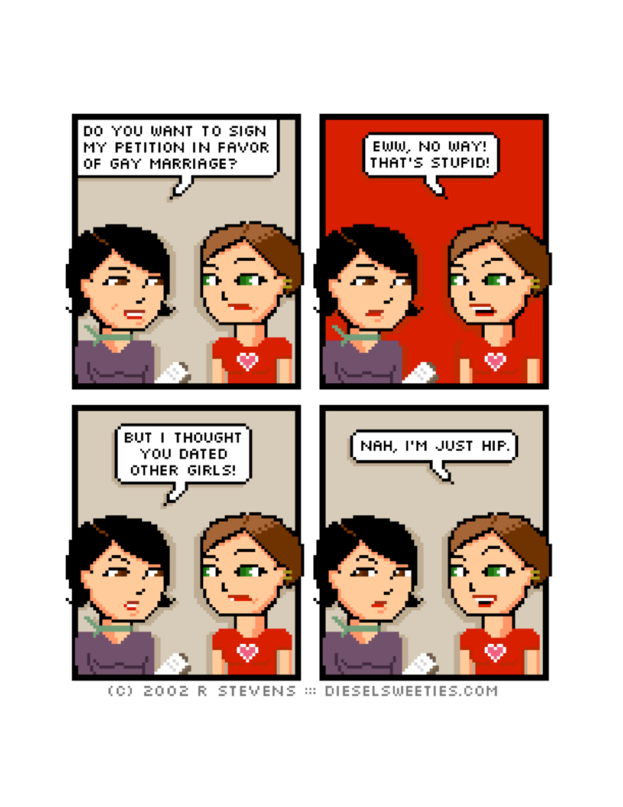 Diesel Sweeties (ebook volumes), page 5. Diesel Sweeties by R. Stevens, CC BY-NC. https://dieselsweeties.com/ebooks/