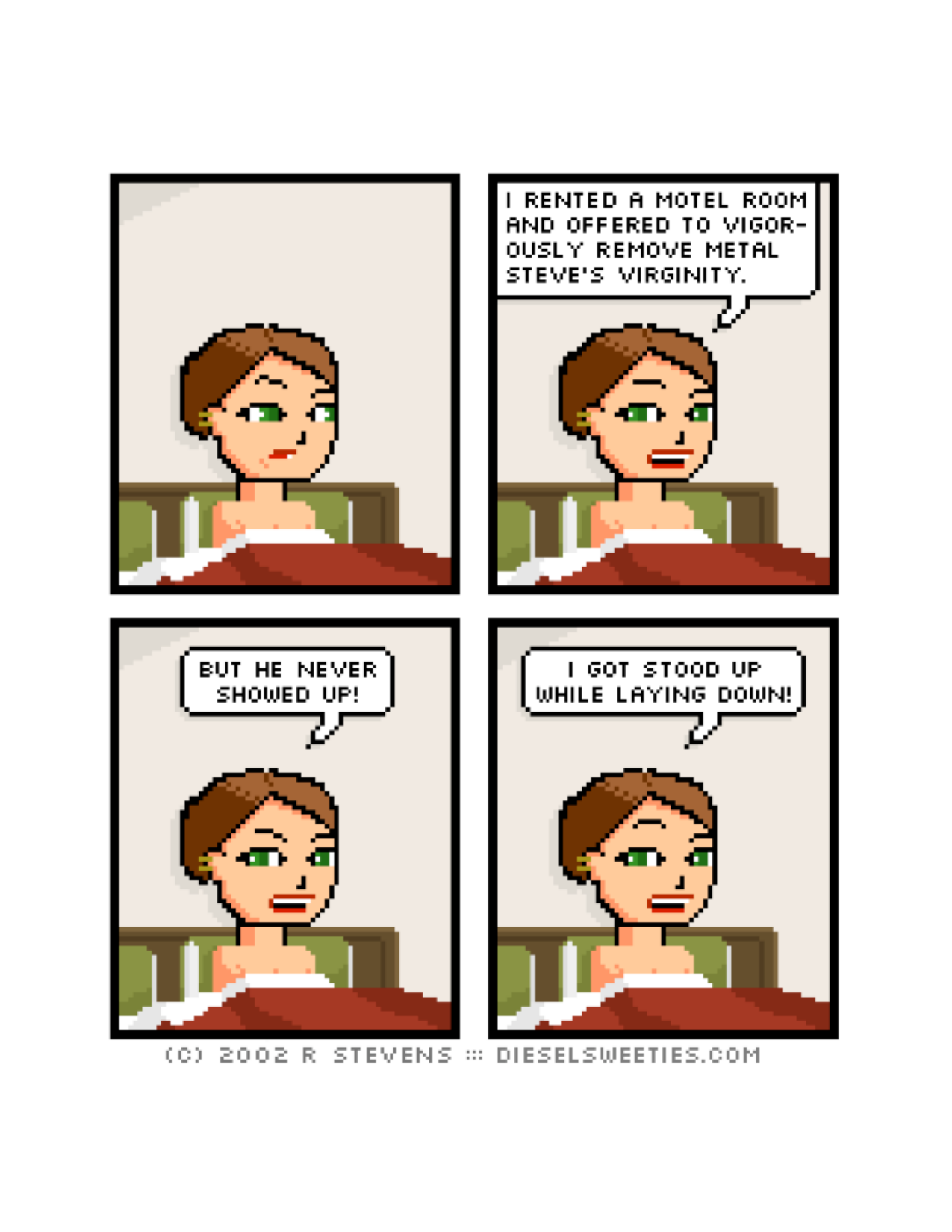 Diesel Sweeties (ebook volumes), page 70. Diesel Sweeties by R. Stevens, CC BY-NC. https://dieselsweeties.com/ebooks/