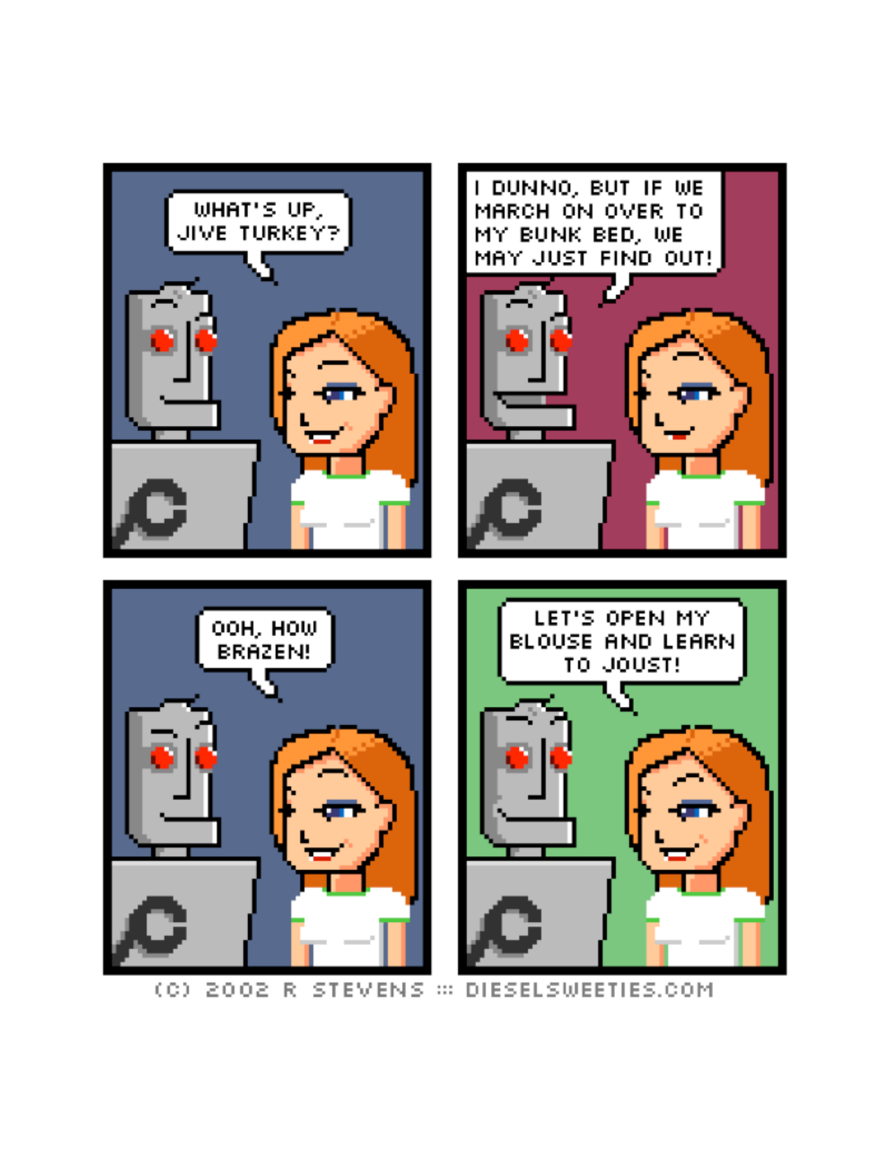 Diesel Sweeties (ebook volumes), page 9. Diesel Sweeties by R. Stevens, CC BY-NC. https://dieselsweeties.com/ebooks/