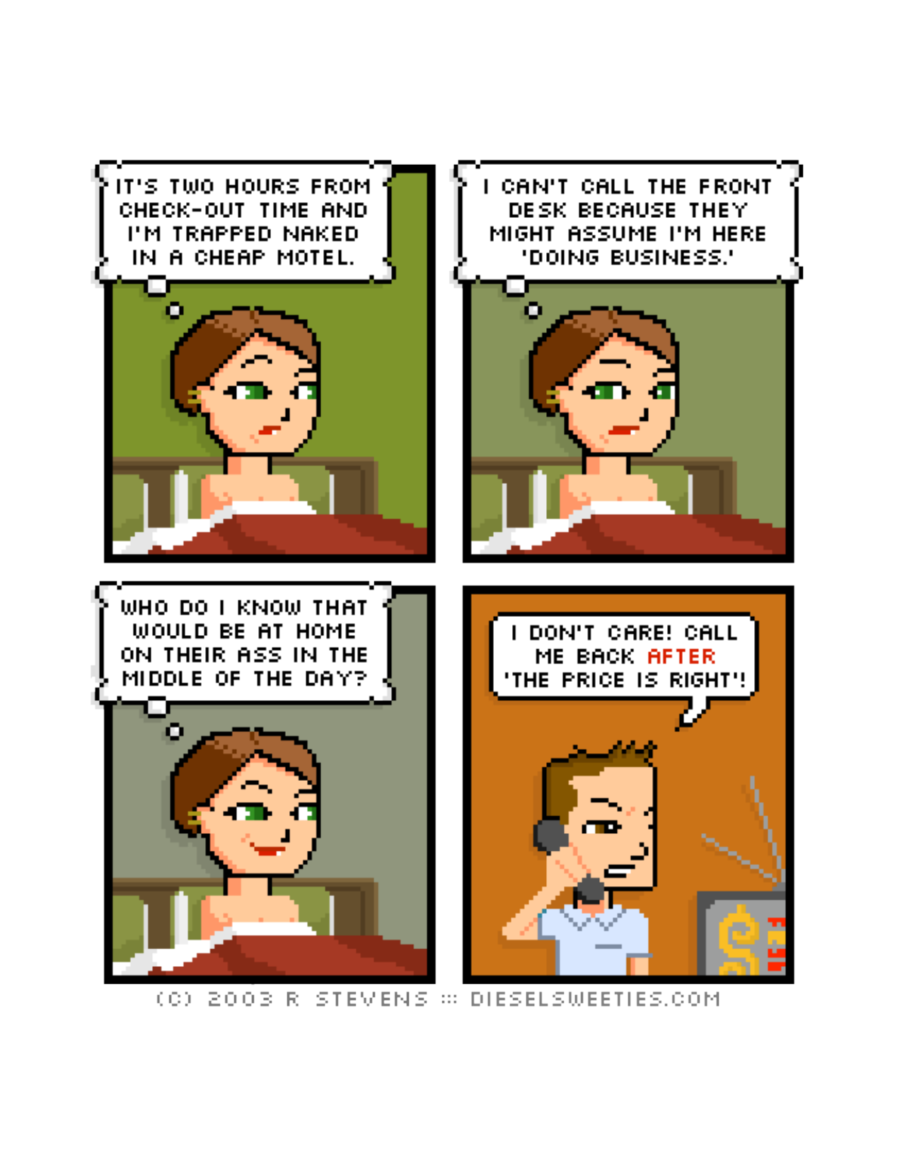 Diesel Sweeties (ebook volumes), page 104. Diesel Sweeties by R. Stevens, CC BY-NC. https://dieselsweeties.com/ebooks/