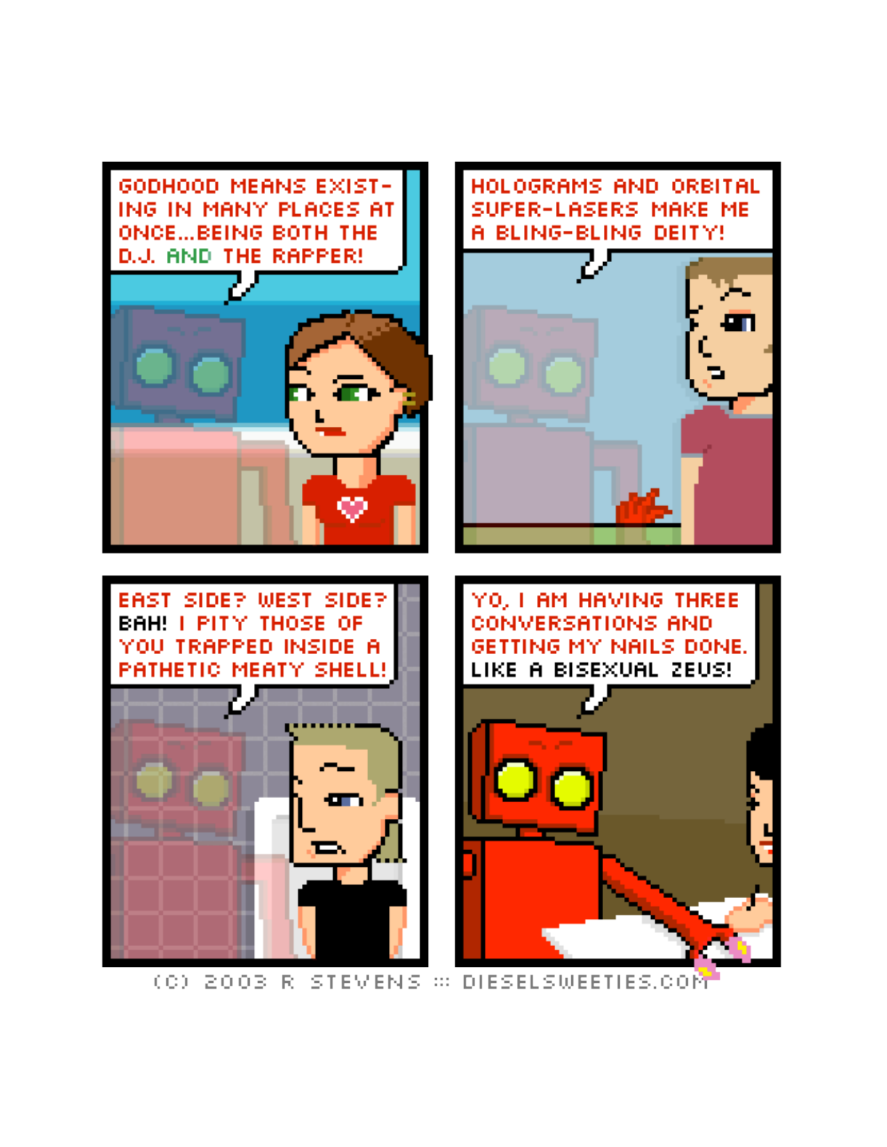 Diesel Sweeties (ebook volumes), page 13. Diesel Sweeties by R. Stevens, CC BY-NC. https://dieselsweeties.com/ebooks/