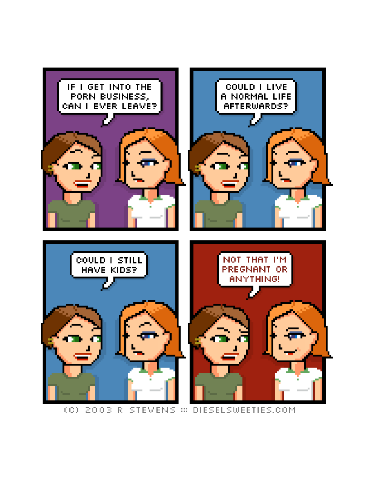 Diesel Sweeties (ebook volumes), page 125. Diesel Sweeties by R. Stevens, CC BY-NC. https://dieselsweeties.com/ebooks/