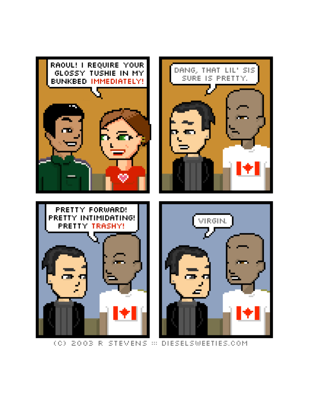Diesel Sweeties (ebook volumes), page 18. Diesel Sweeties by R. Stevens, CC BY-NC. https://dieselsweeties.com/ebooks/