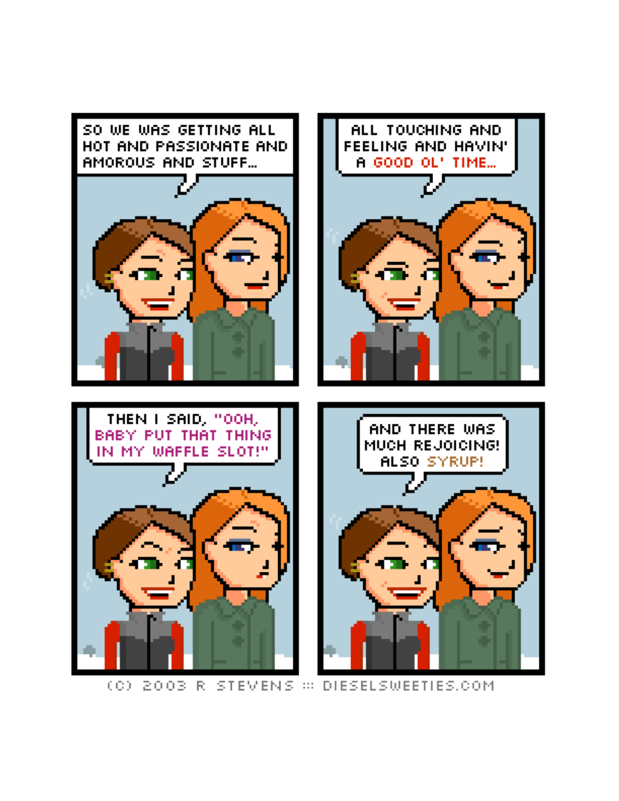 Diesel Sweeties (ebook volumes), page 36. Diesel Sweeties by R. Stevens, CC BY-NC. https://dieselsweeties.com/ebooks/