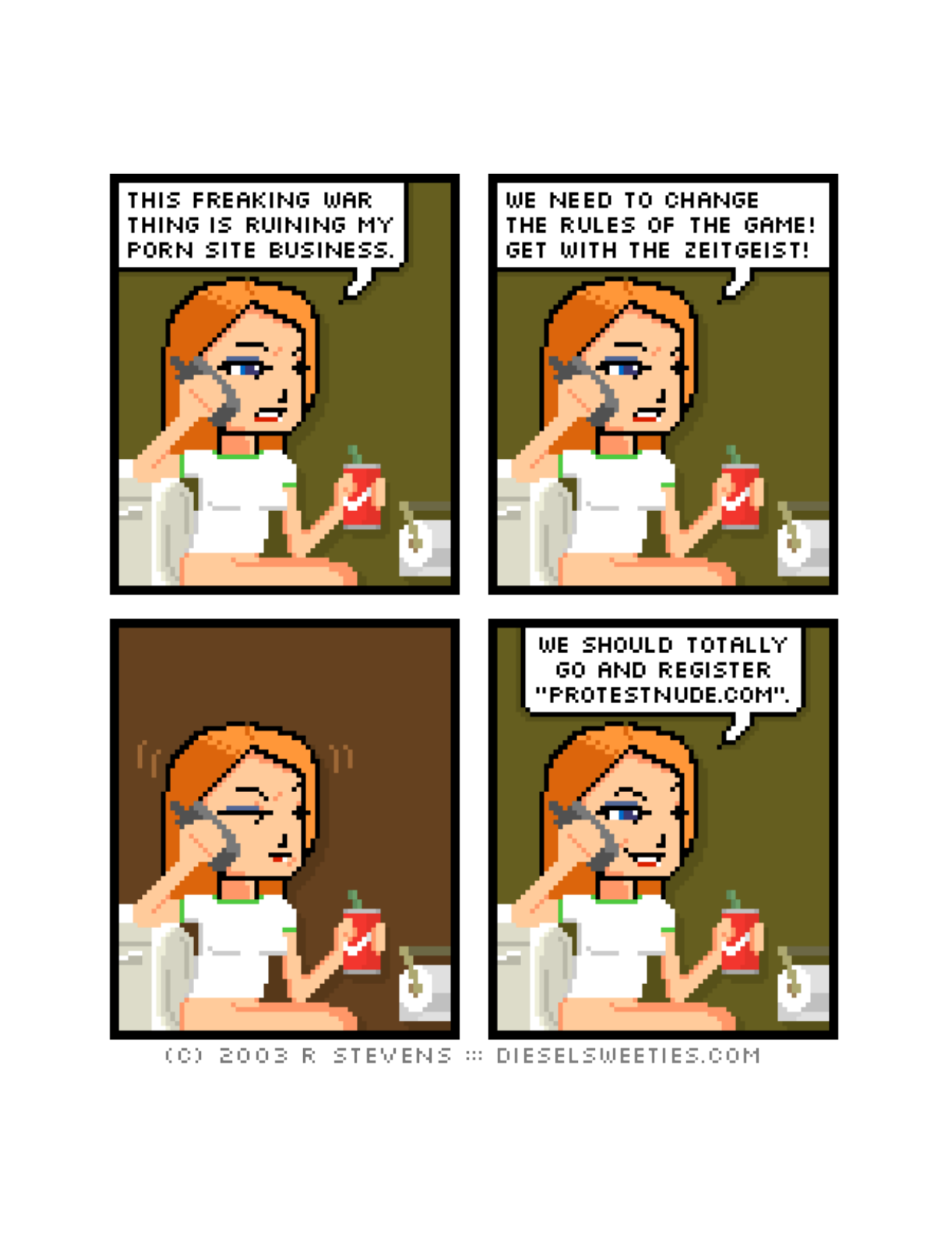 Diesel Sweeties (ebook volumes), page 54. Diesel Sweeties by R. Stevens, CC BY-NC. https://dieselsweeties.com/ebooks/