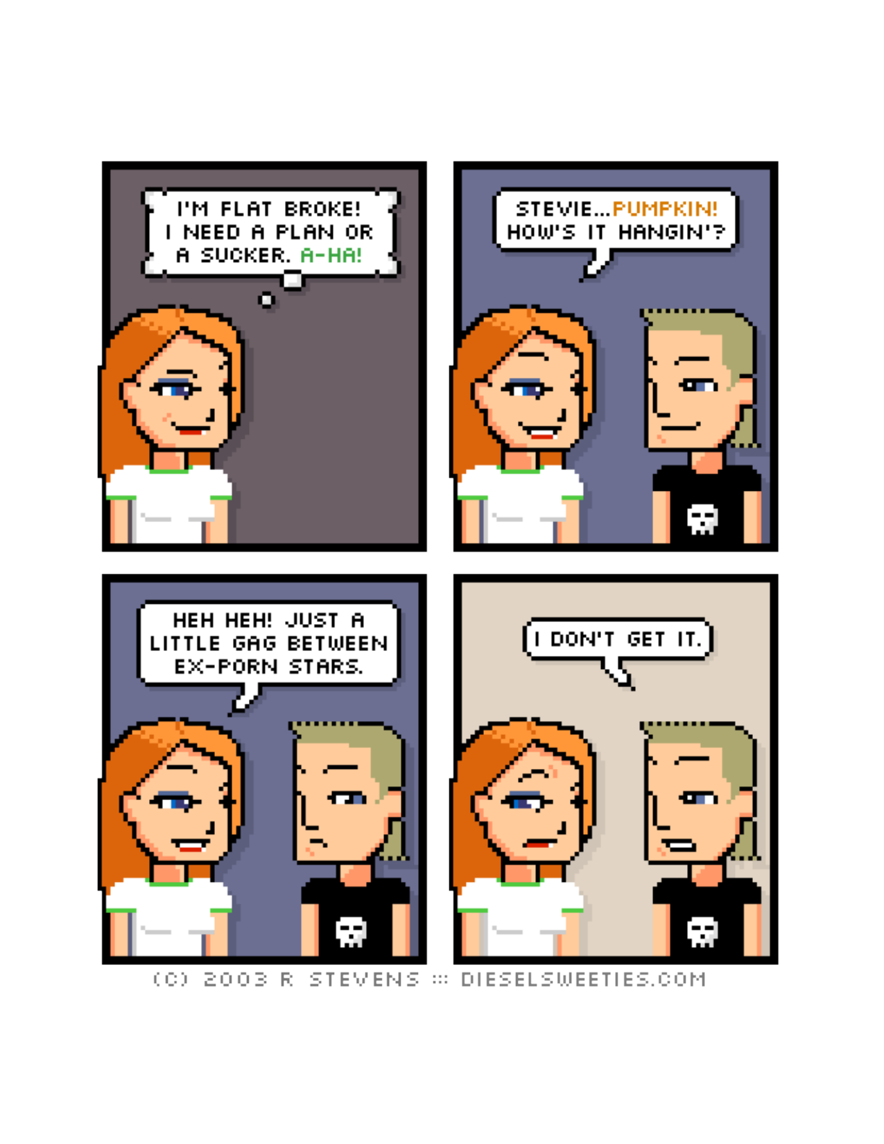 Diesel Sweeties (ebook volumes), page 59. Diesel Sweeties by R. Stevens, CC BY-NC. https://dieselsweeties.com/ebooks/