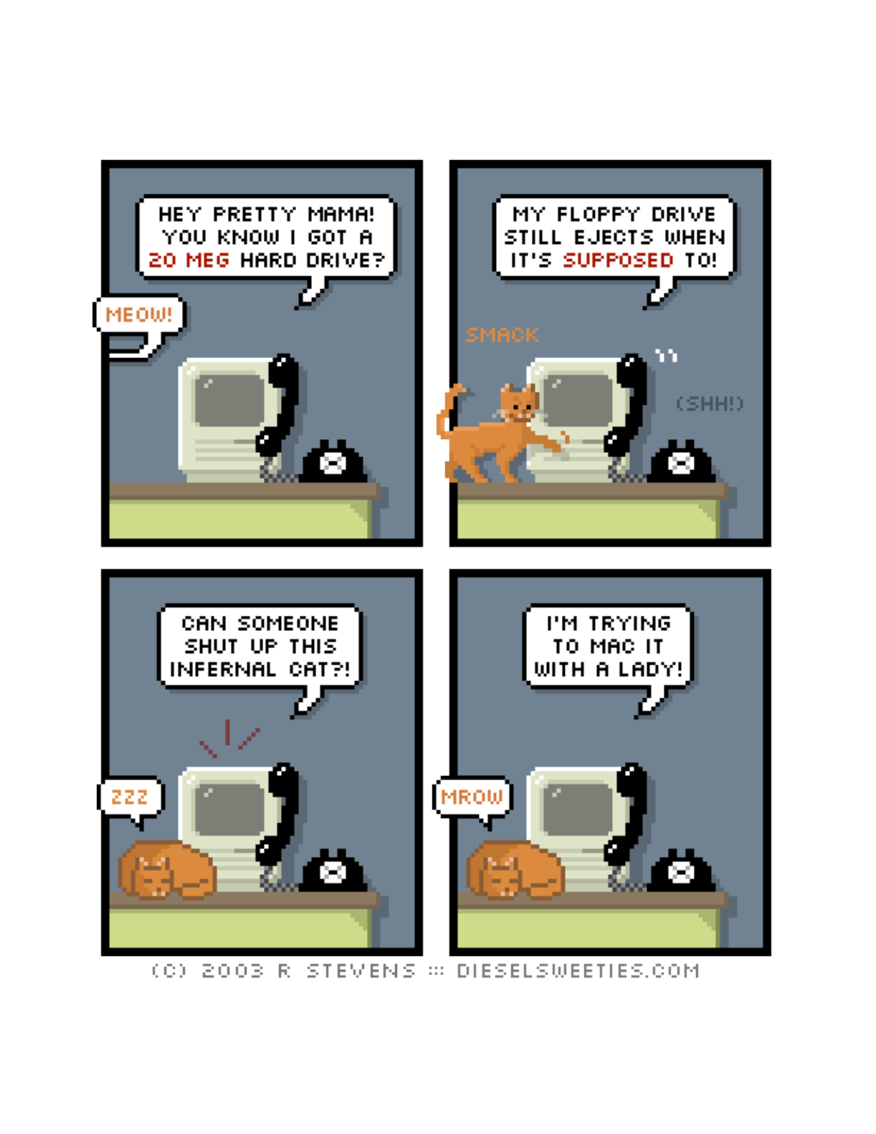 Diesel Sweeties (ebook volumes), page 7. Diesel Sweeties by R. Stevens, CC BY-NC. https://dieselsweeties.com/ebooks/