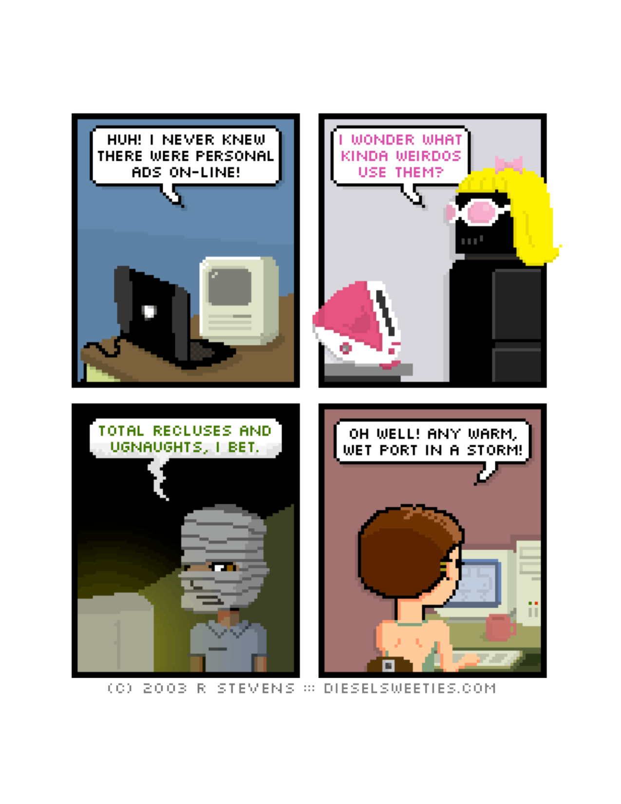 Diesel Sweeties (ebook volumes), page 8. Diesel Sweeties by R. Stevens, CC BY-NC. https://dieselsweeties.com/ebooks/