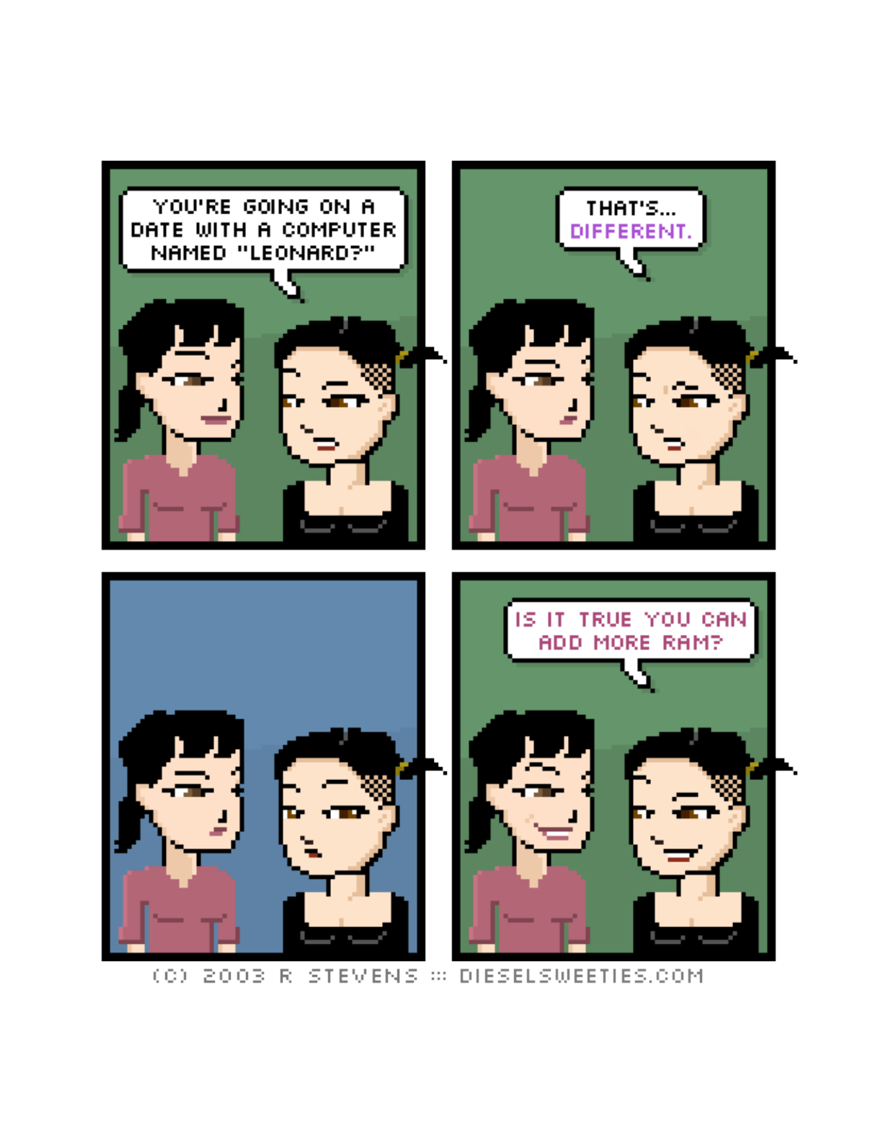 Diesel Sweeties (ebook volumes), page 96. Diesel Sweeties by R. Stevens, CC BY-NC. https://dieselsweeties.com/ebooks/