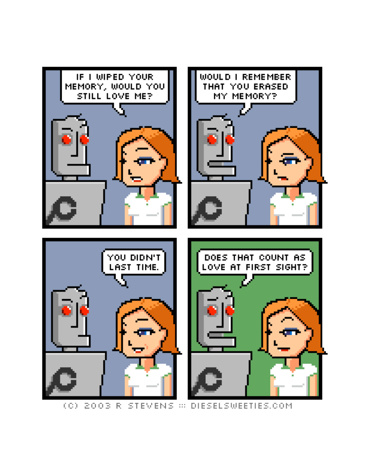 Diesel Sweeties (ebook volumes), page 12. Diesel Sweeties by R. Stevens, CC BY-NC. https://dieselsweeties.com/ebooks/