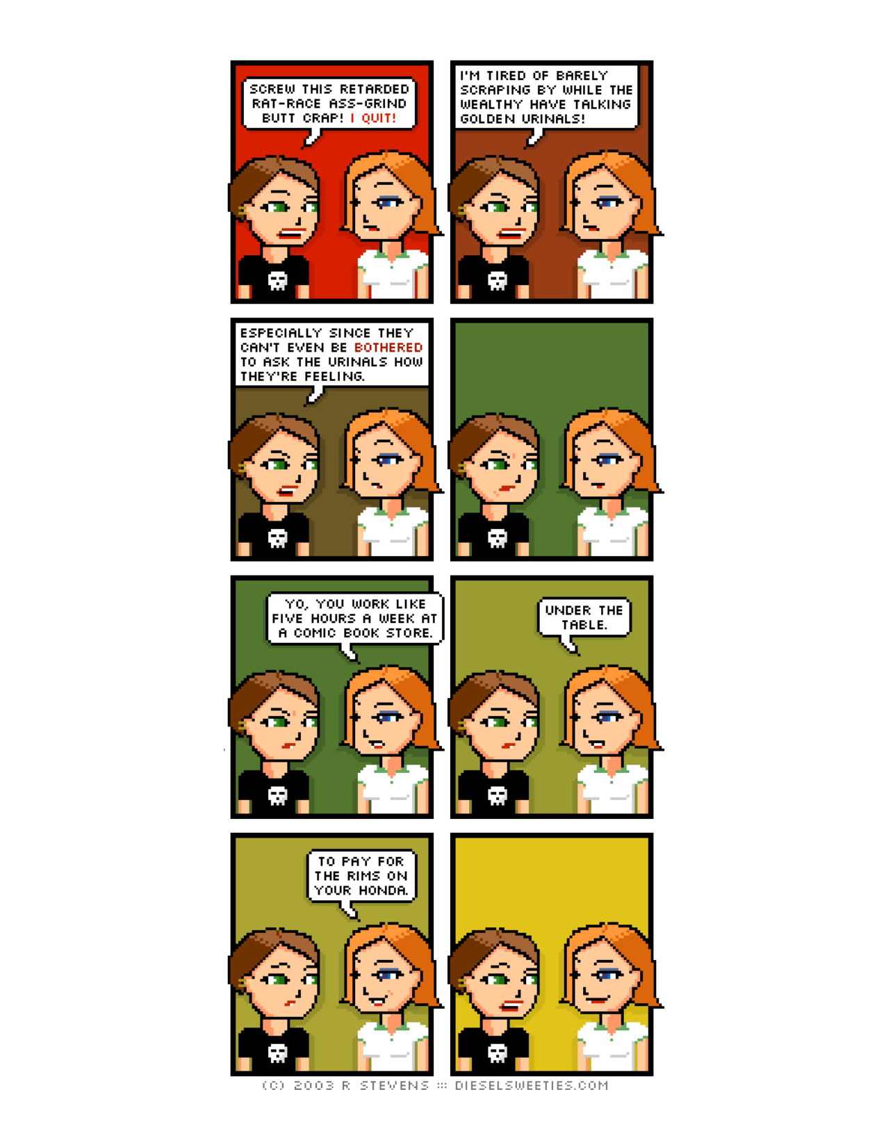 Diesel Sweeties (ebook volumes), page 20. Diesel Sweeties by R. Stevens, CC BY-NC. https://dieselsweeties.com/ebooks/