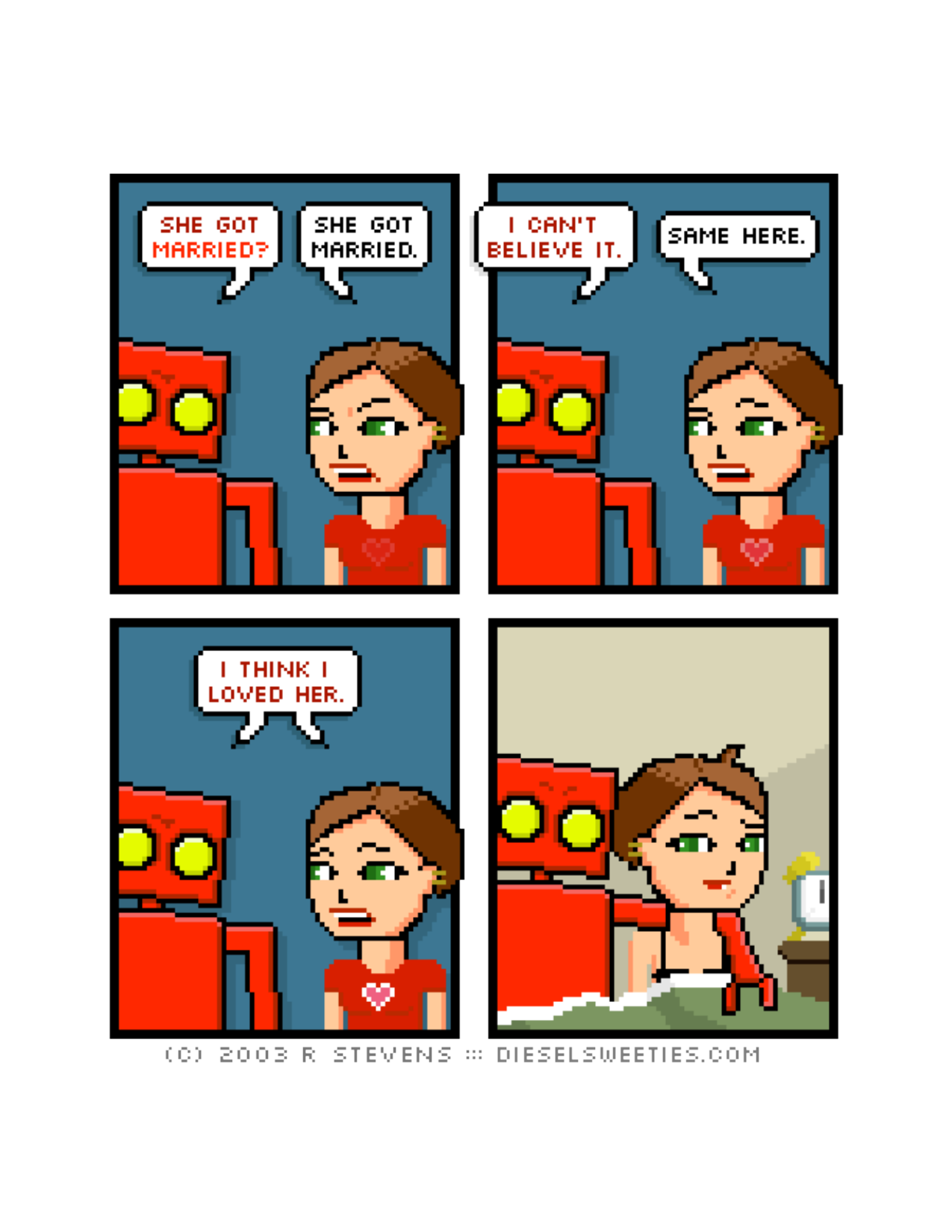 Diesel Sweeties (ebook volumes), page 31. Diesel Sweeties by R. Stevens, CC BY-NC. https://dieselsweeties.com/ebooks/