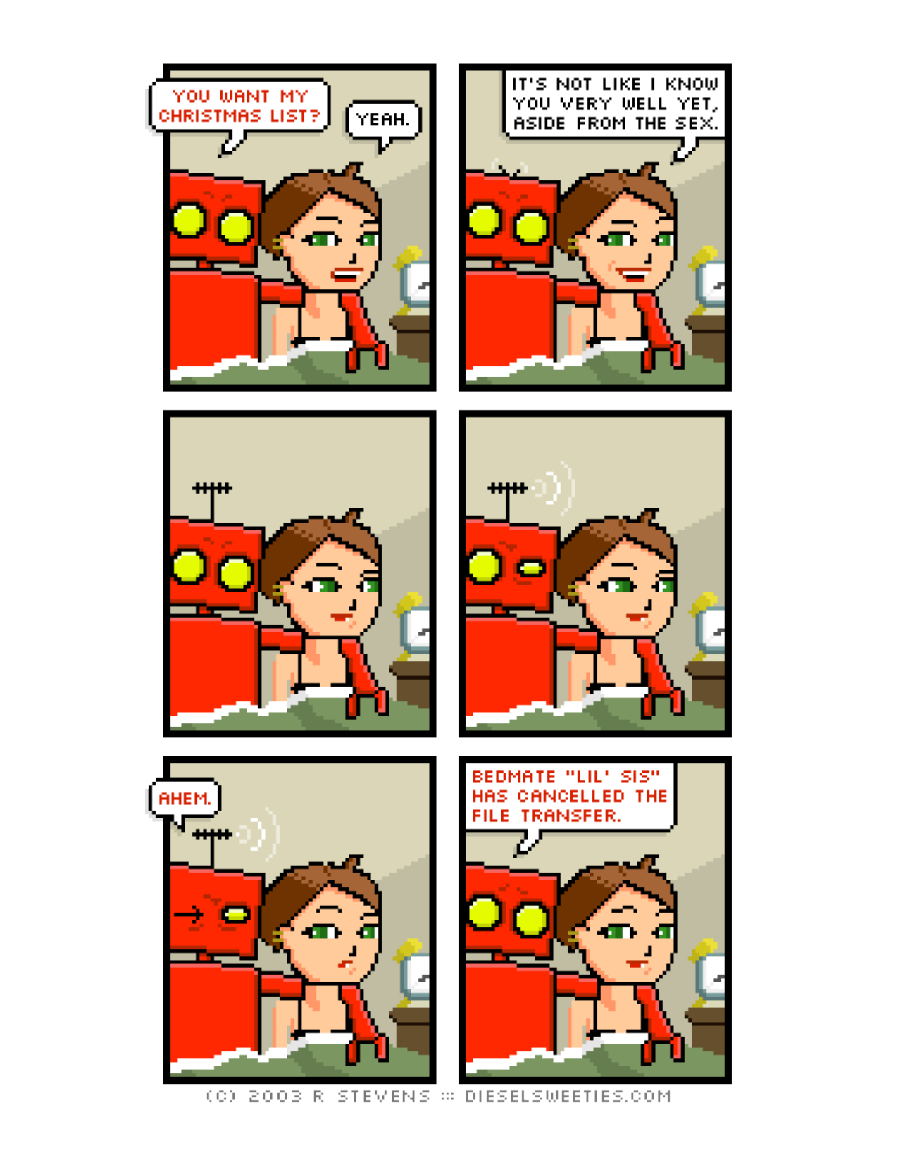 Diesel Sweeties (ebook volumes), page 40. Diesel Sweeties by R. Stevens, CC BY-NC. https://dieselsweeties.com/ebooks/
