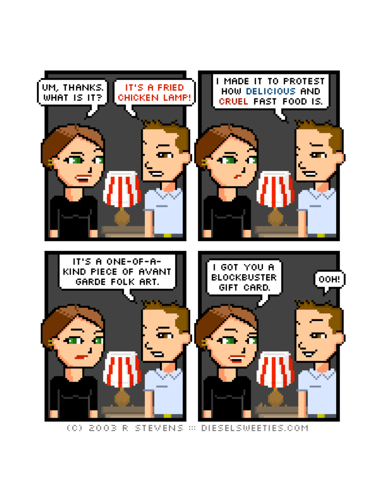 Diesel Sweeties (ebook volumes), page 49. Diesel Sweeties by R. Stevens, CC BY-NC. https://dieselsweeties.com/ebooks/