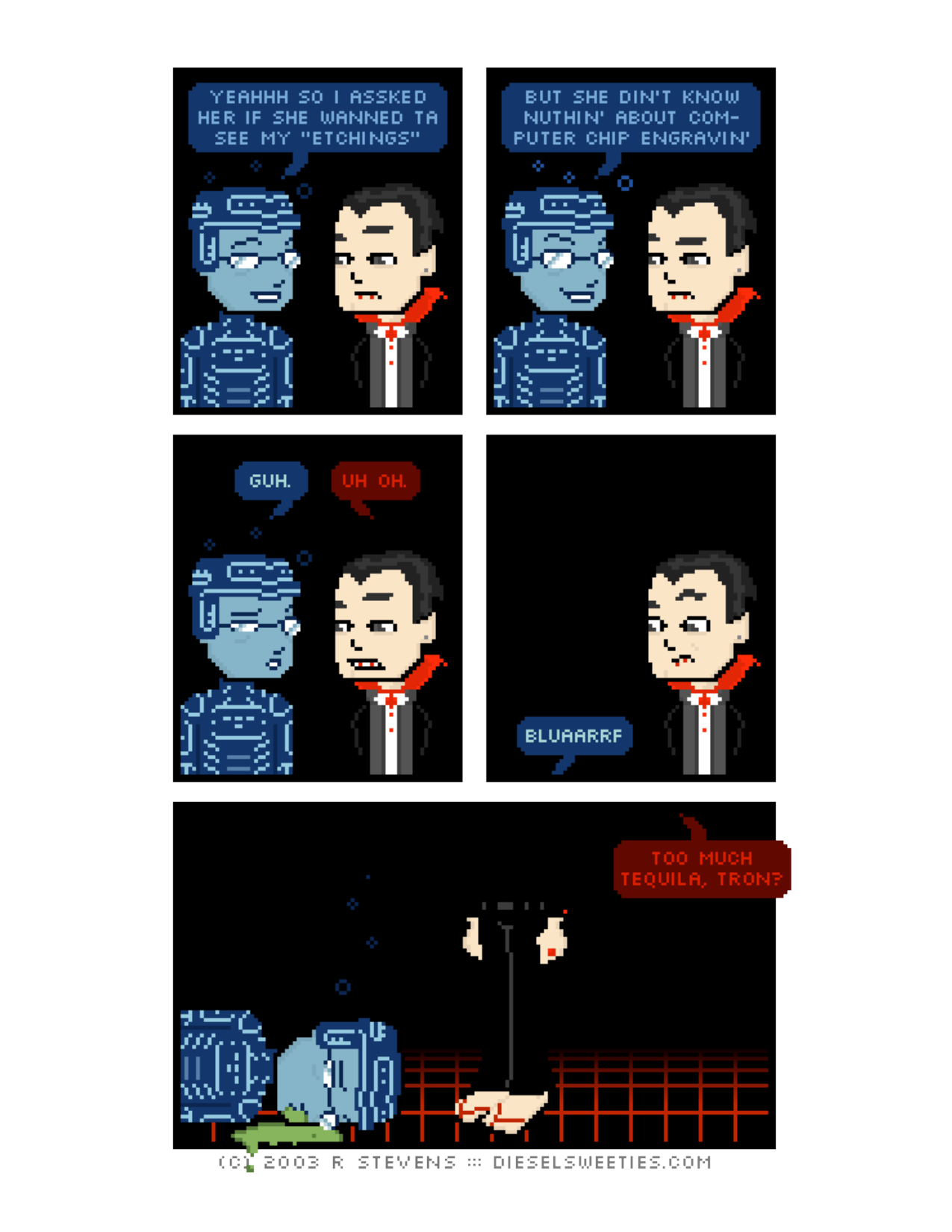 Diesel Sweeties (ebook volumes), page 8. Diesel Sweeties by R. Stevens, CC BY-NC. https://dieselsweeties.com/ebooks/