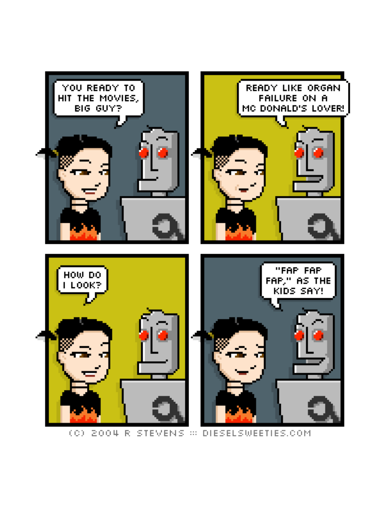 Diesel Sweeties (ebook volumes), page 105. Diesel Sweeties by R. Stevens, CC BY-NC. https://dieselsweeties.com/ebooks/