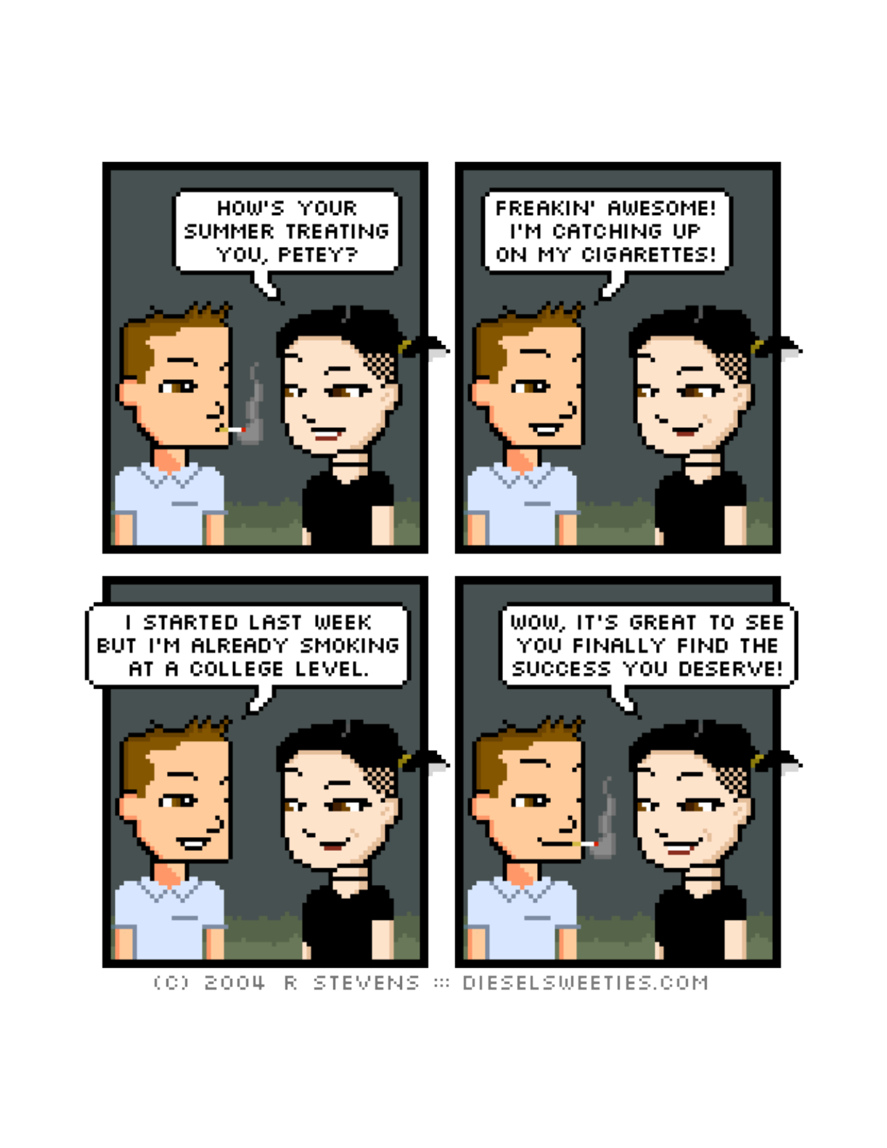 Diesel Sweeties (ebook volumes), page 12. Diesel Sweeties by R. Stevens, CC BY-NC. https://dieselsweeties.com/ebooks/
