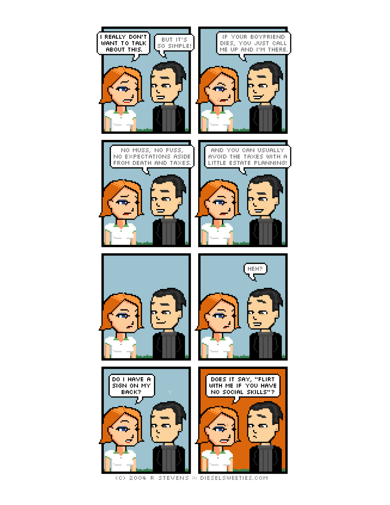 Diesel Sweeties (ebook volumes), page 20. Diesel Sweeties by R. Stevens, CC BY-NC. https://dieselsweeties.com/ebooks/