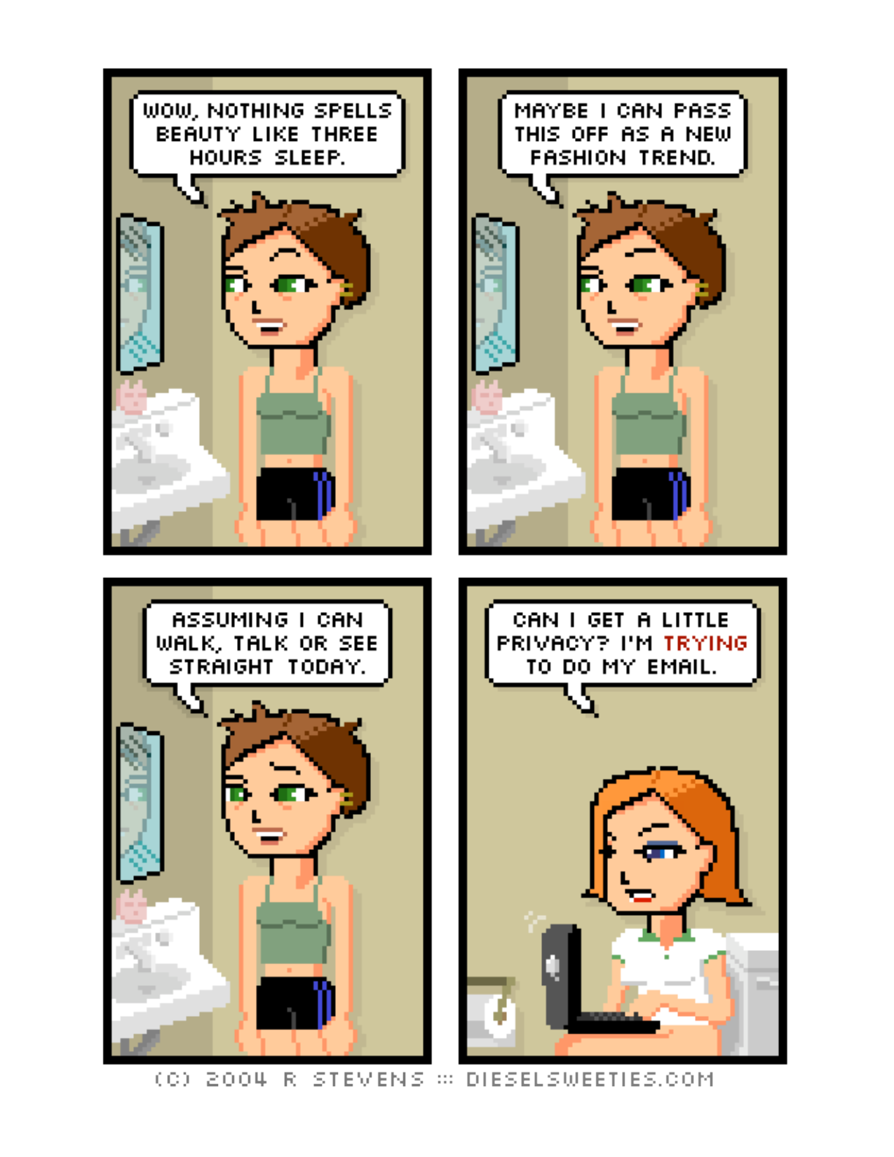 Diesel Sweeties (ebook volumes), page 27. Diesel Sweeties by R. Stevens, CC BY-NC. https://dieselsweeties.com/ebooks/