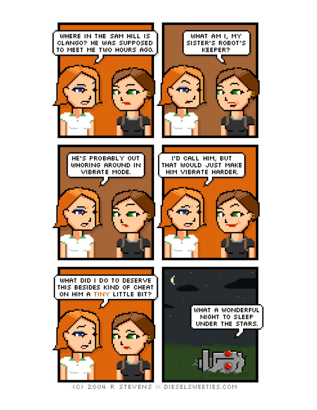 Diesel Sweeties (ebook volumes), page 65. Diesel Sweeties by R. Stevens, CC BY-NC. https://dieselsweeties.com/ebooks/
