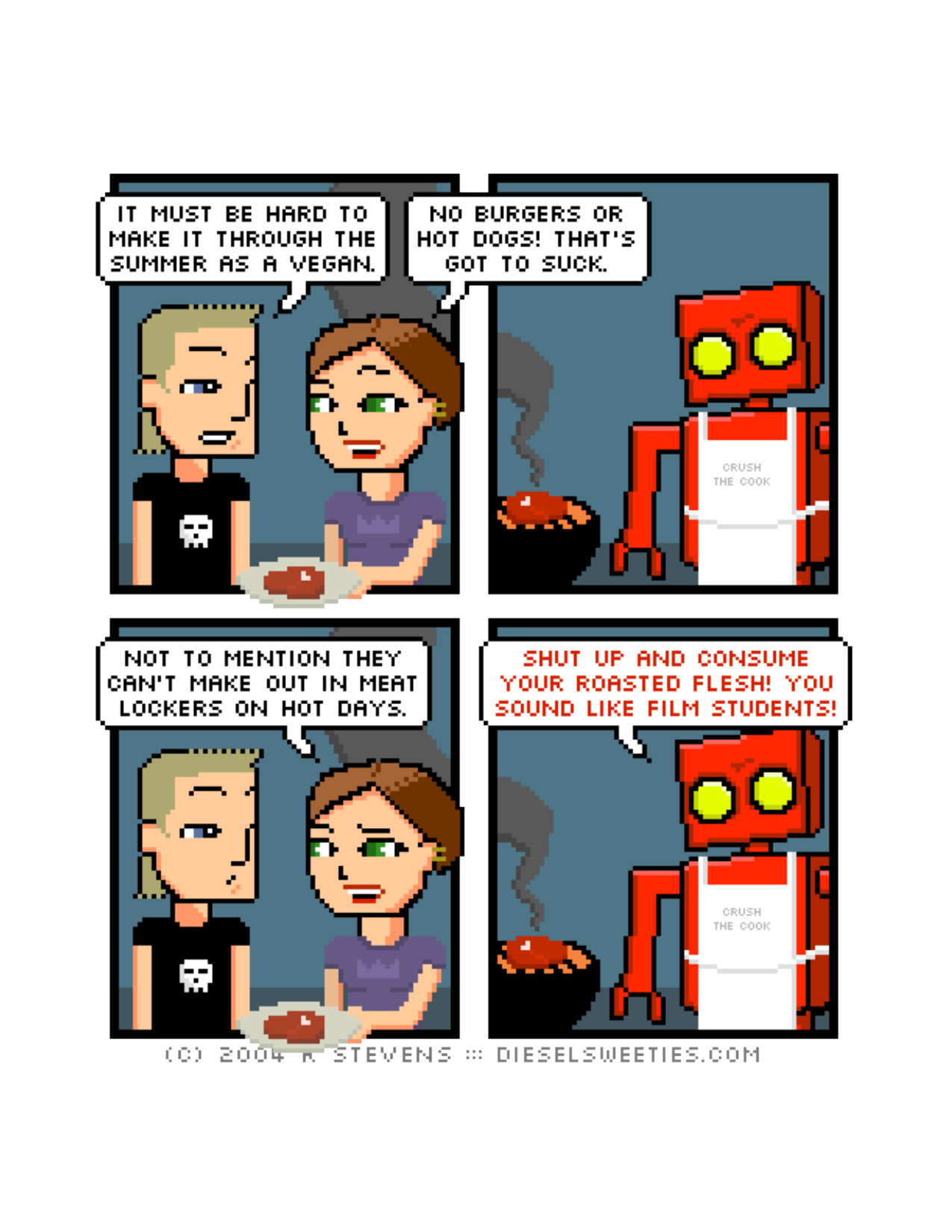 Diesel Sweeties (ebook volumes), page 8. Diesel Sweeties by R. Stevens, CC BY-NC. https://dieselsweeties.com/ebooks/