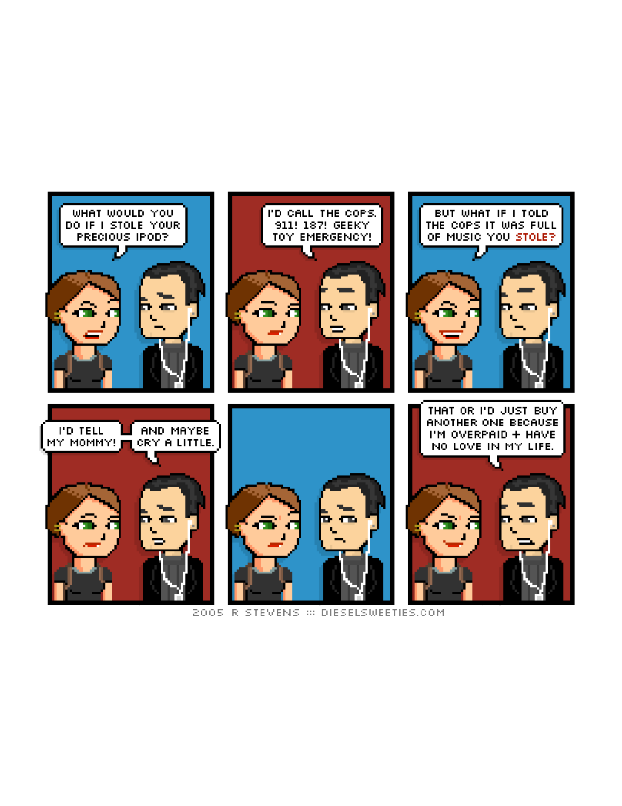 Diesel Sweeties (ebook volumes), page 115. Diesel Sweeties by R. Stevens, CC BY-NC. https://dieselsweeties.com/ebooks/