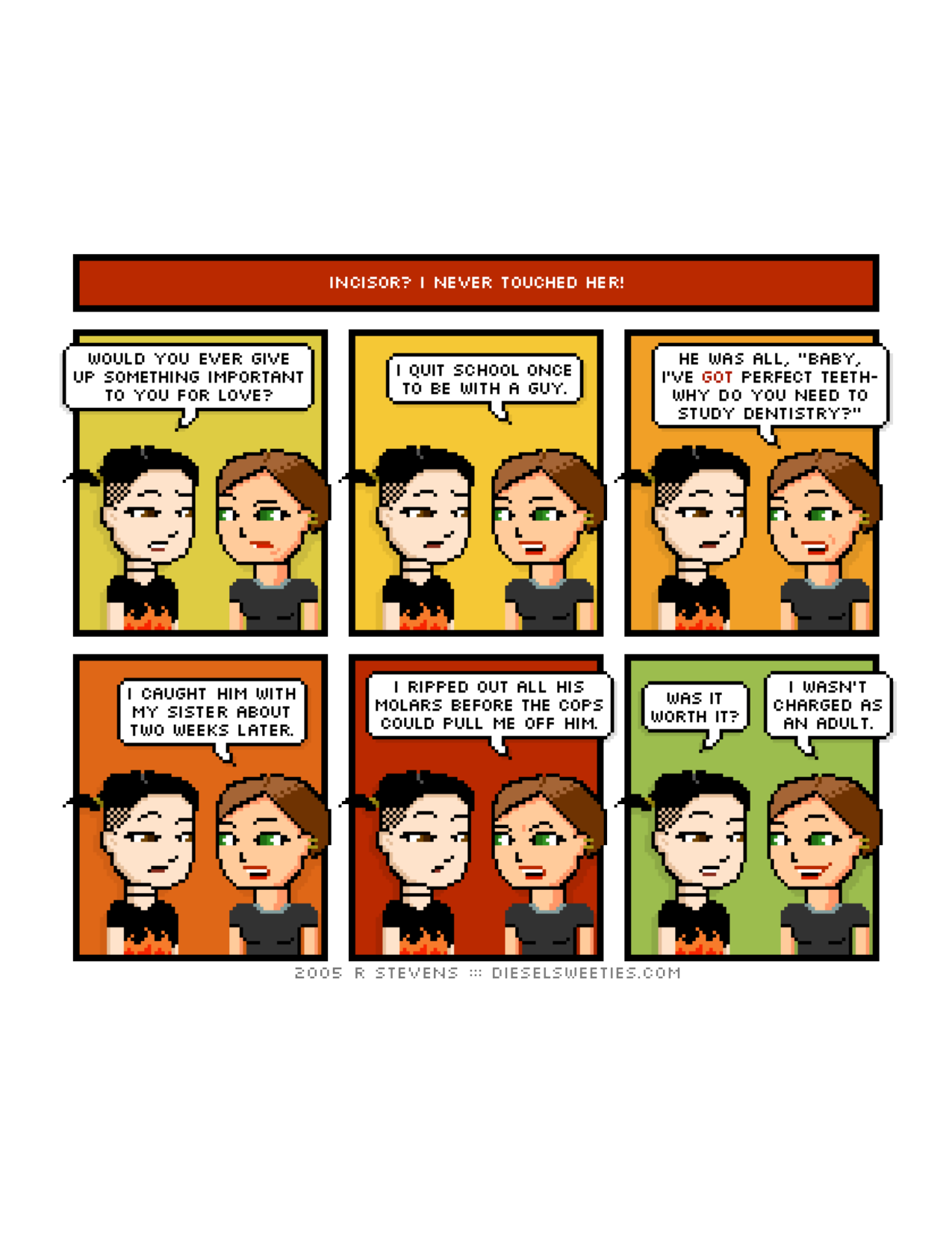 Diesel Sweeties (ebook volumes), page 135. Diesel Sweeties by R. Stevens, CC BY-NC. https://dieselsweeties.com/ebooks/