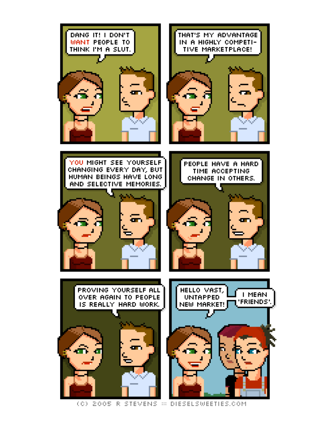 Diesel Sweeties (ebook volumes), page 4. Diesel Sweeties by R. Stevens, CC BY-NC. https://dieselsweeties.com/ebooks/