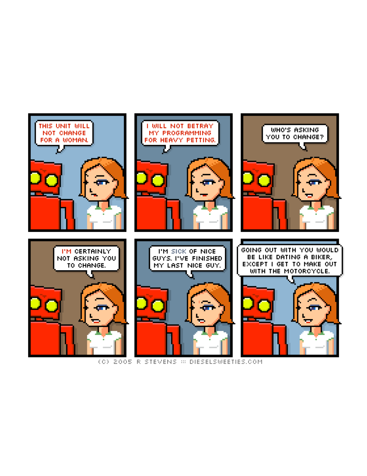 Diesel Sweeties (ebook volumes), page 47. Diesel Sweeties by R. Stevens, CC BY-NC. https://dieselsweeties.com/ebooks/