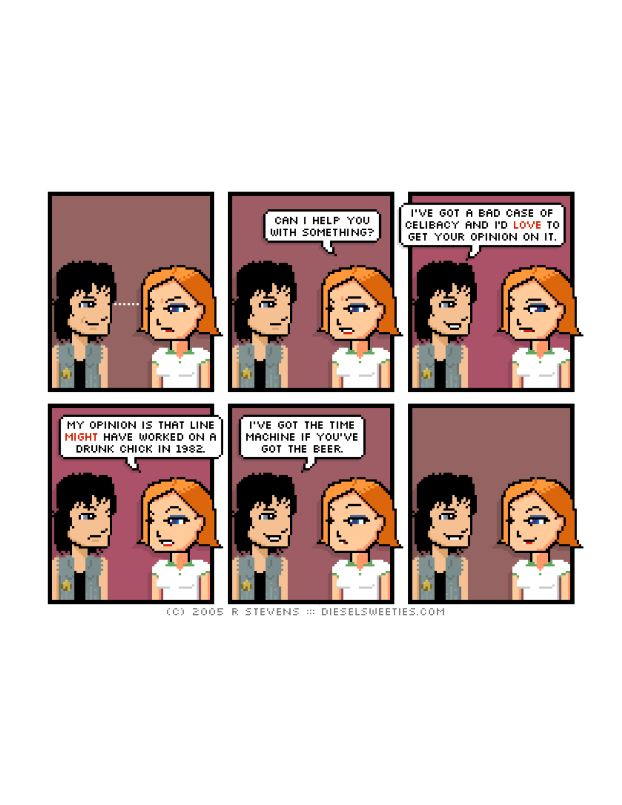 Diesel Sweeties (ebook volumes), page 97. Diesel Sweeties by R. Stevens, CC BY-NC. https://dieselsweeties.com/ebooks/