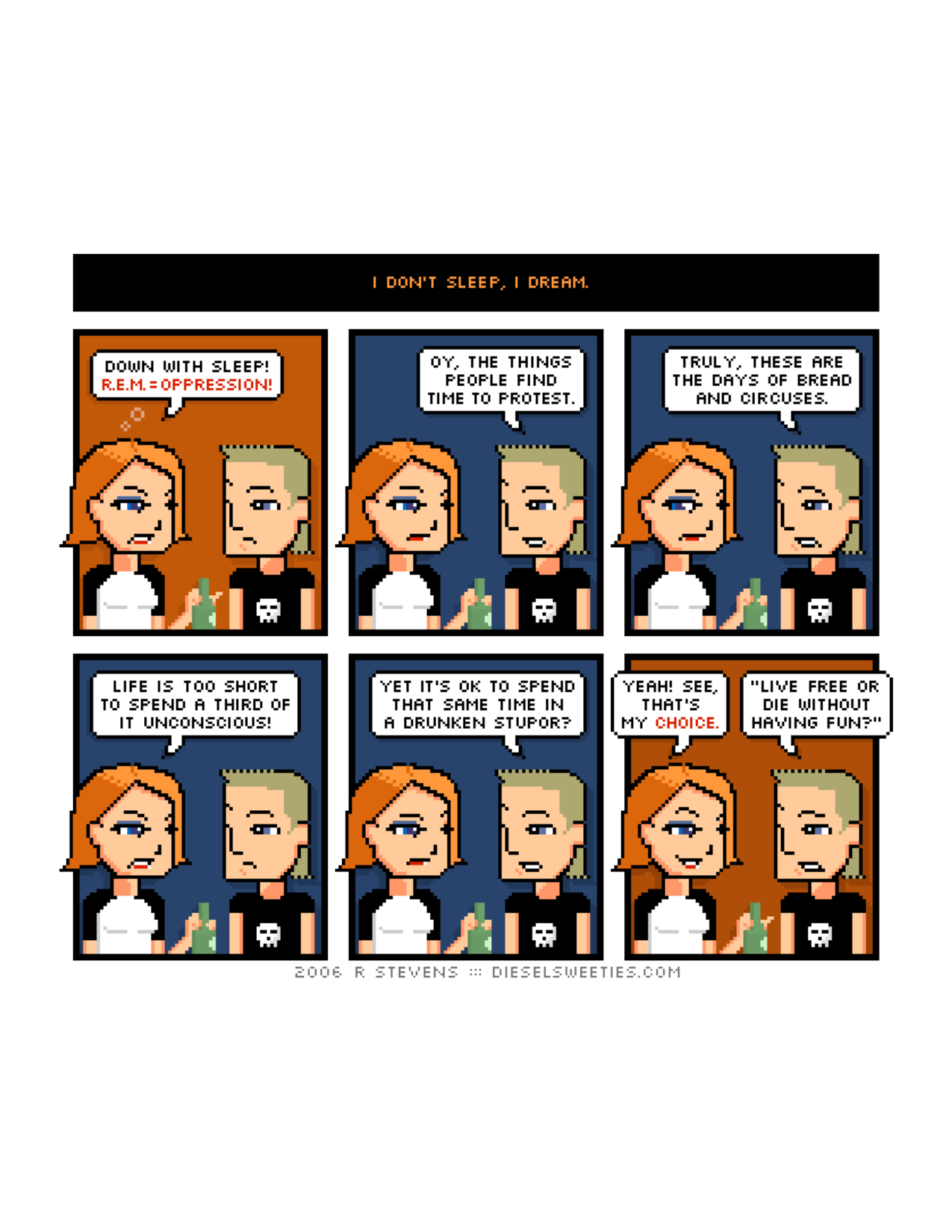 Diesel Sweeties (ebook volumes), page 105. Diesel Sweeties by R. Stevens, CC BY-NC. https://dieselsweeties.com/ebooks/