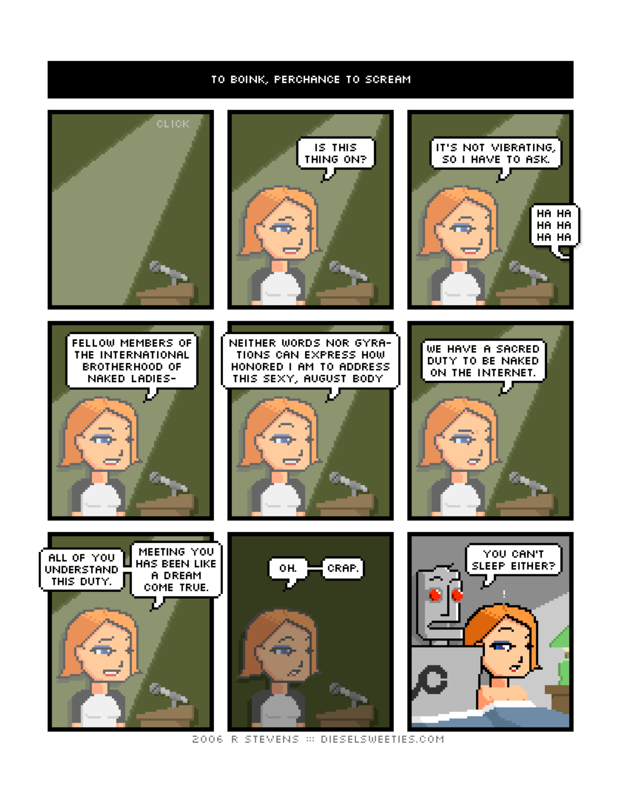 Diesel Sweeties (ebook volumes), page 16. Diesel Sweeties by R. Stevens, CC BY-NC. https://dieselsweeties.com/ebooks/