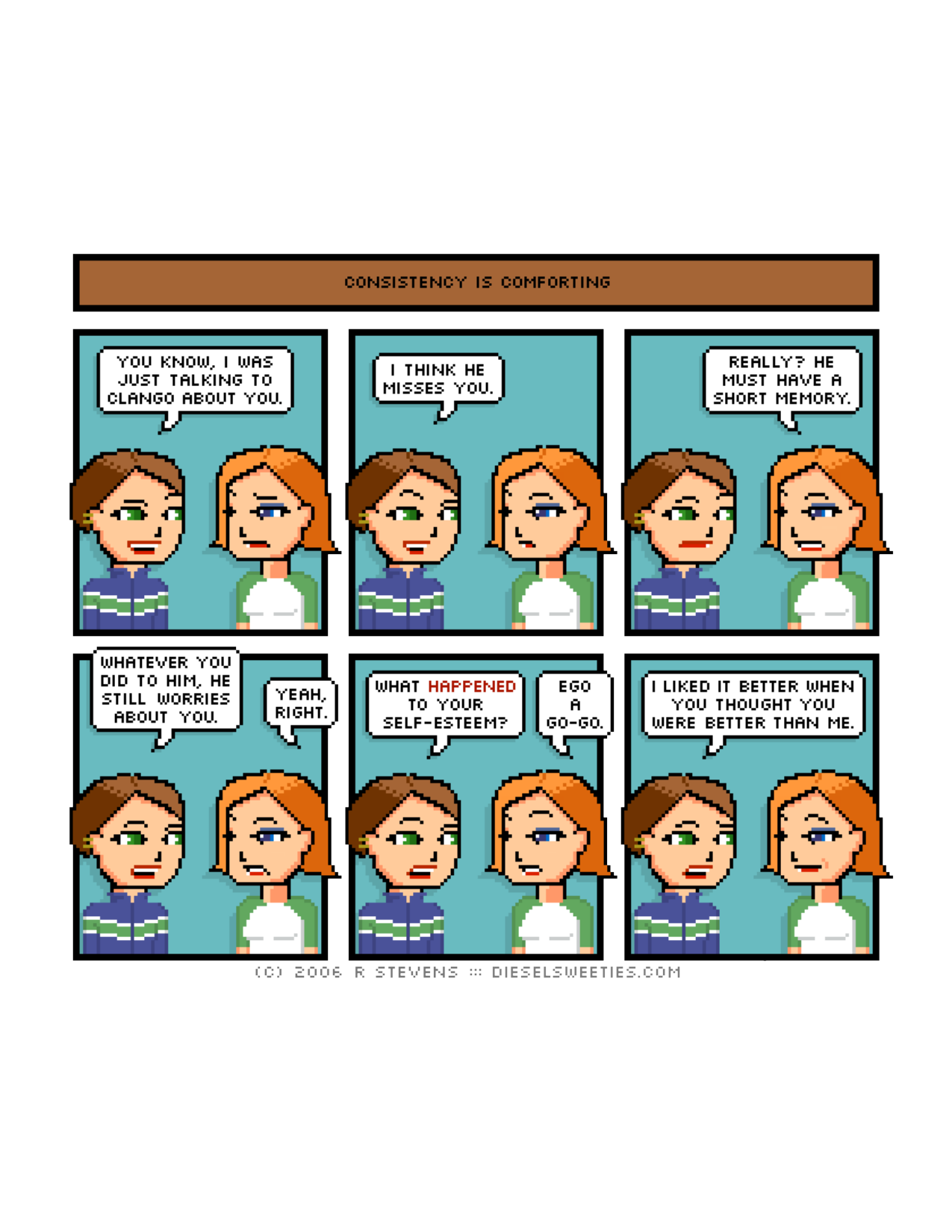 Diesel Sweeties (ebook volumes), page 4. Diesel Sweeties by R. Stevens, CC BY-NC. https://dieselsweeties.com/ebooks/