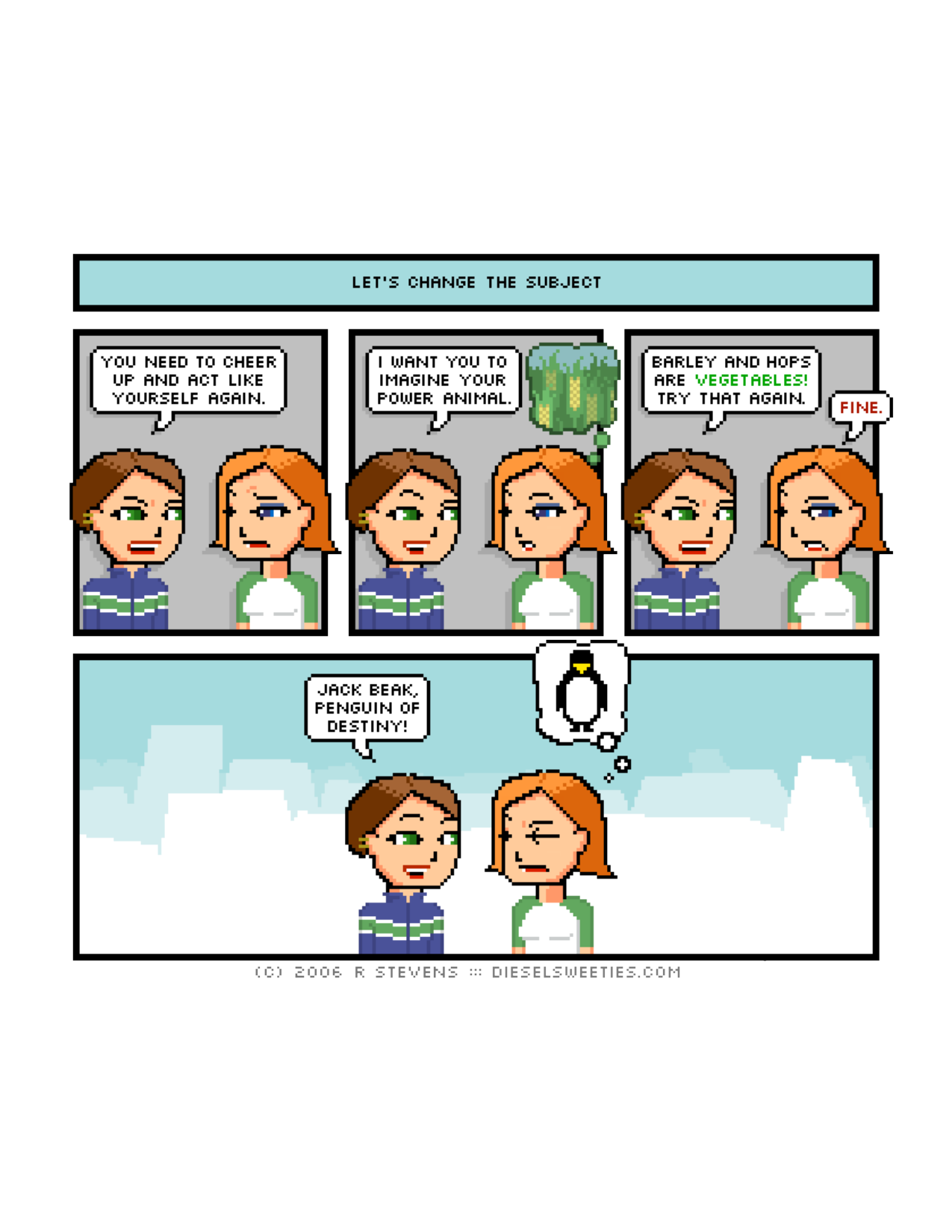 Diesel Sweeties (ebook volumes), page 5. Diesel Sweeties by R. Stevens, CC BY-NC. https://dieselsweeties.com/ebooks/