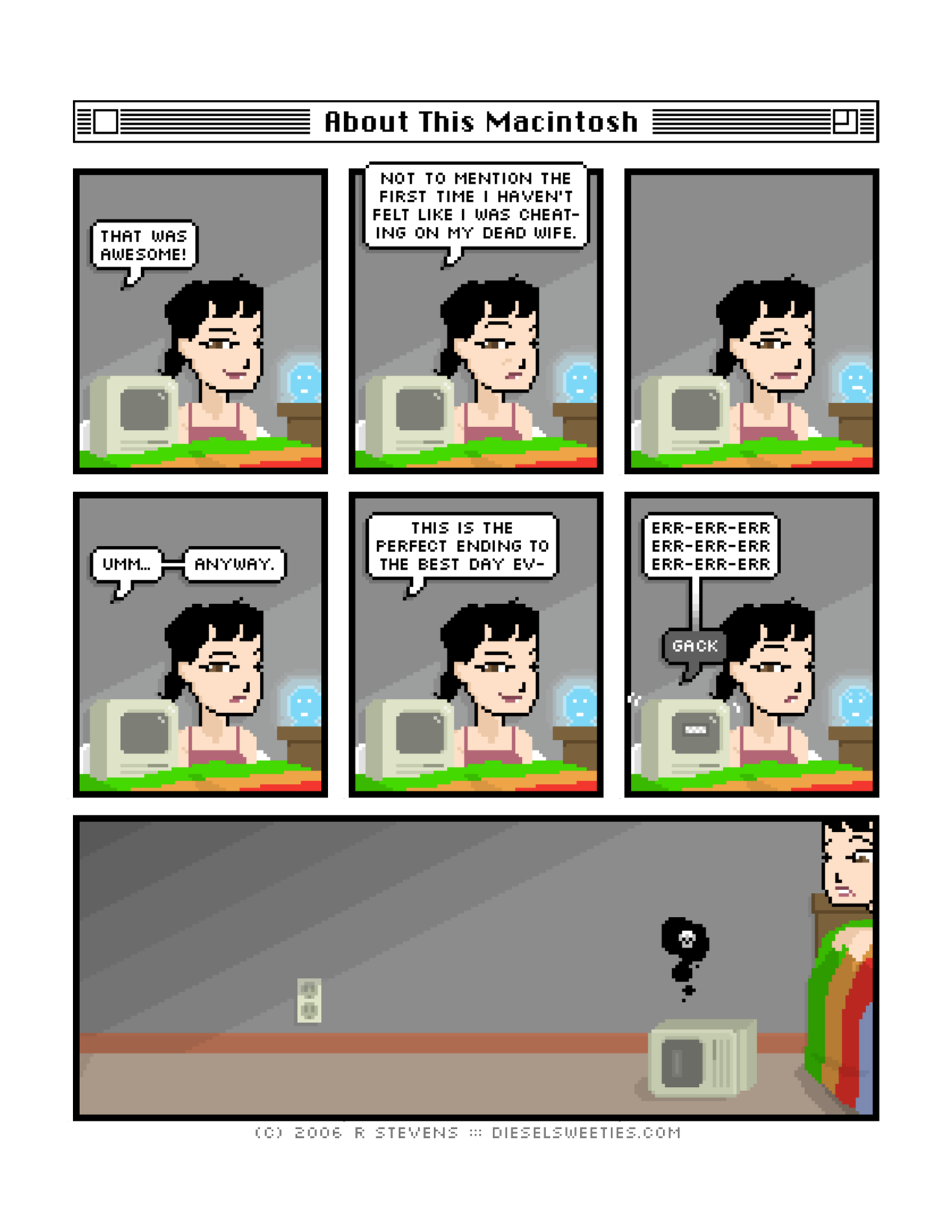 Diesel Sweeties (ebook volumes), page 73. Diesel Sweeties by R. Stevens, CC BY-NC. https://dieselsweeties.com/ebooks/