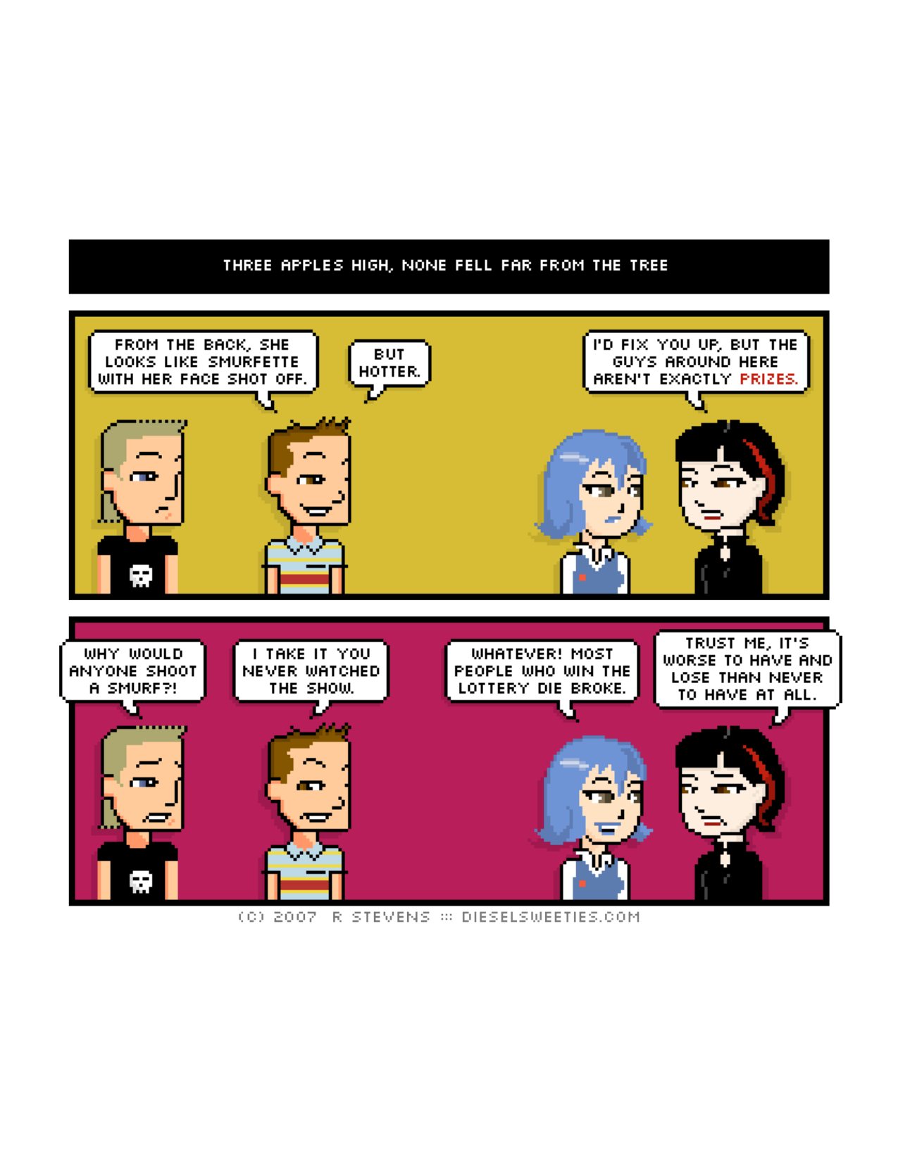 Diesel Sweeties (ebook volumes), page 115. Diesel Sweeties by R. Stevens, CC BY-NC. https://dieselsweeties.com/ebooks/