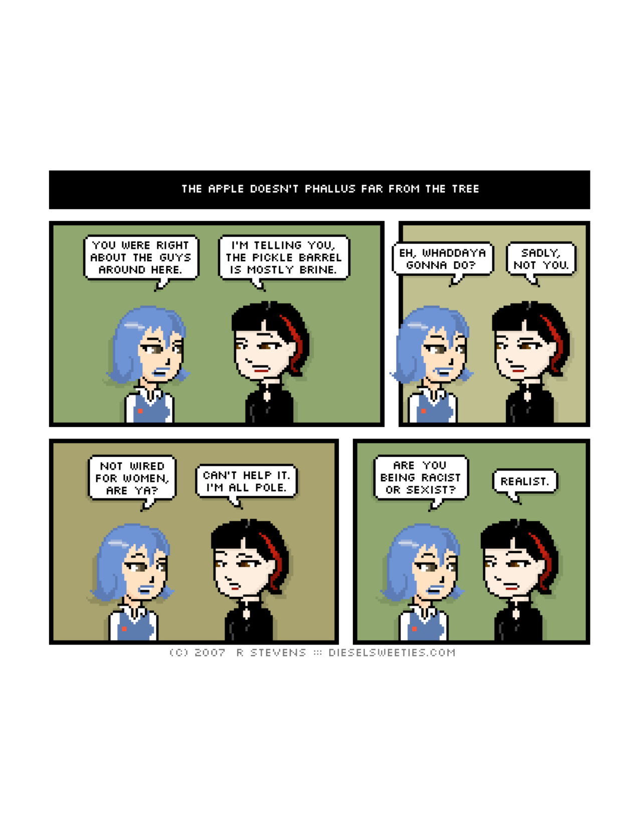 Diesel Sweeties (ebook volumes), page 156. Diesel Sweeties by R. Stevens, CC BY-NC. https://dieselsweeties.com/ebooks/