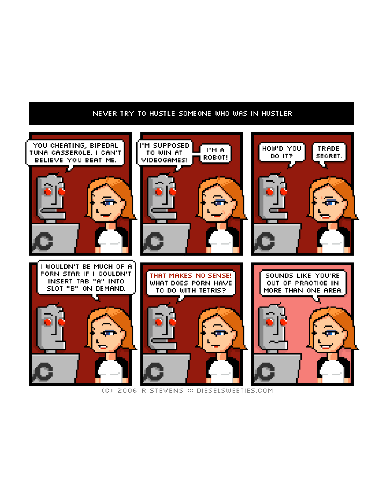 Diesel Sweeties (ebook volumes), page 23. Diesel Sweeties by R. Stevens, CC BY-NC. https://dieselsweeties.com/ebooks/