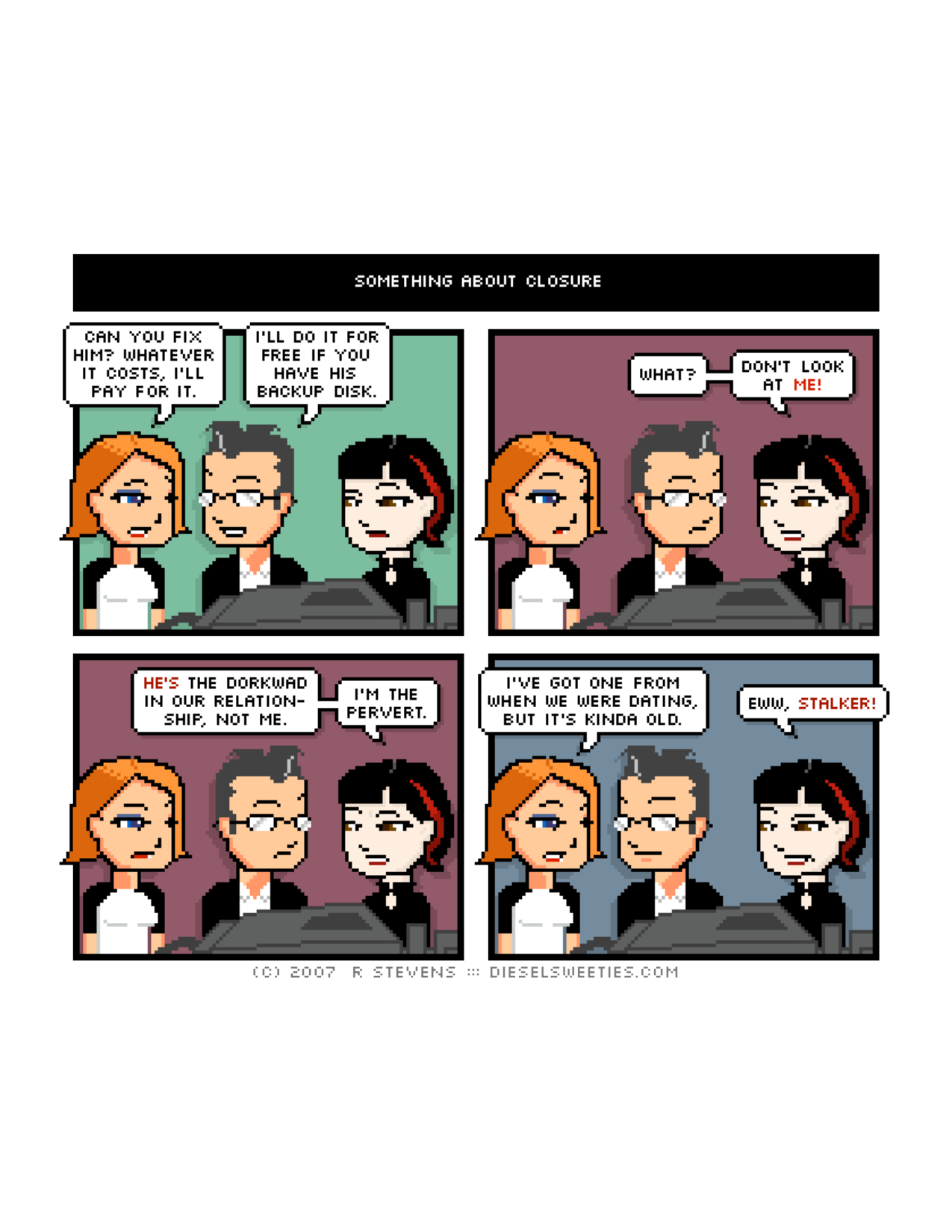 Diesel Sweeties (ebook volumes), page 52. Diesel Sweeties by R. Stevens, CC BY-NC. https://dieselsweeties.com/ebooks/