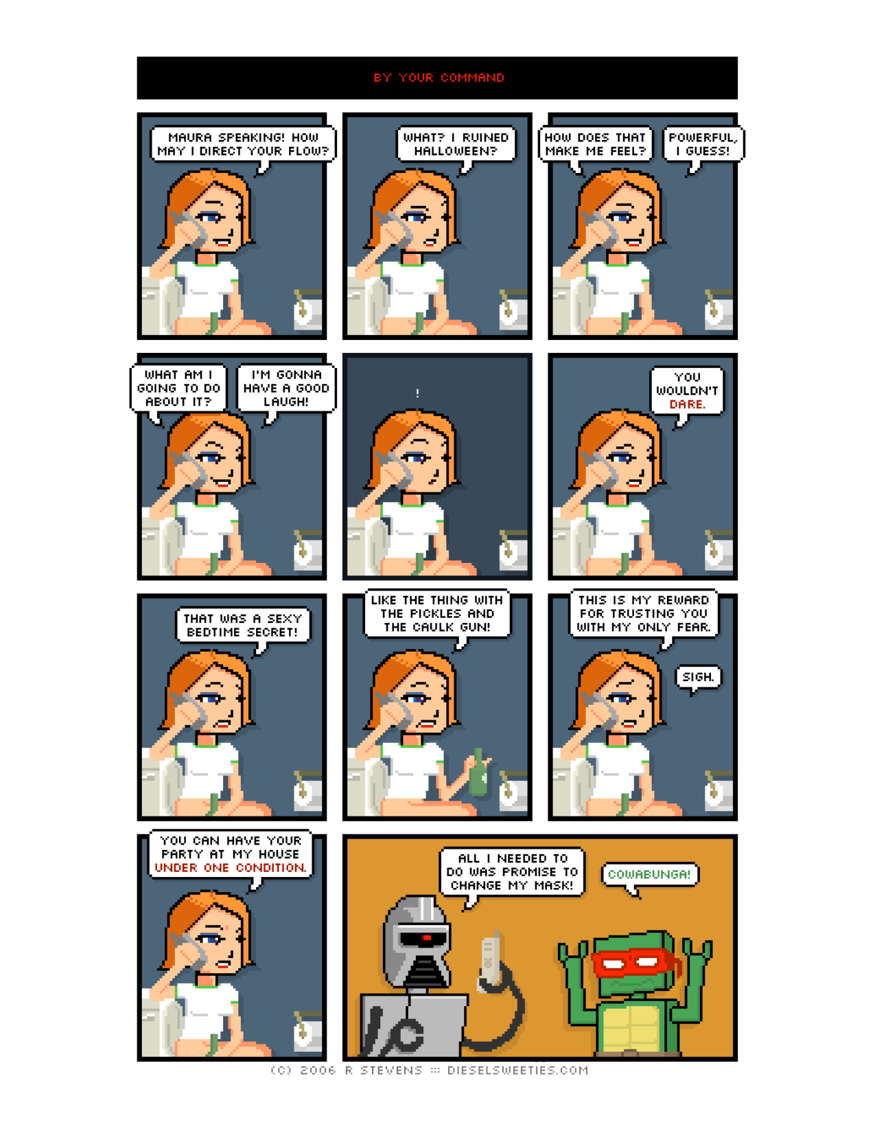 Diesel Sweeties (ebook volumes), page 8. Diesel Sweeties by R. Stevens, CC BY-NC. https://dieselsweeties.com/ebooks/