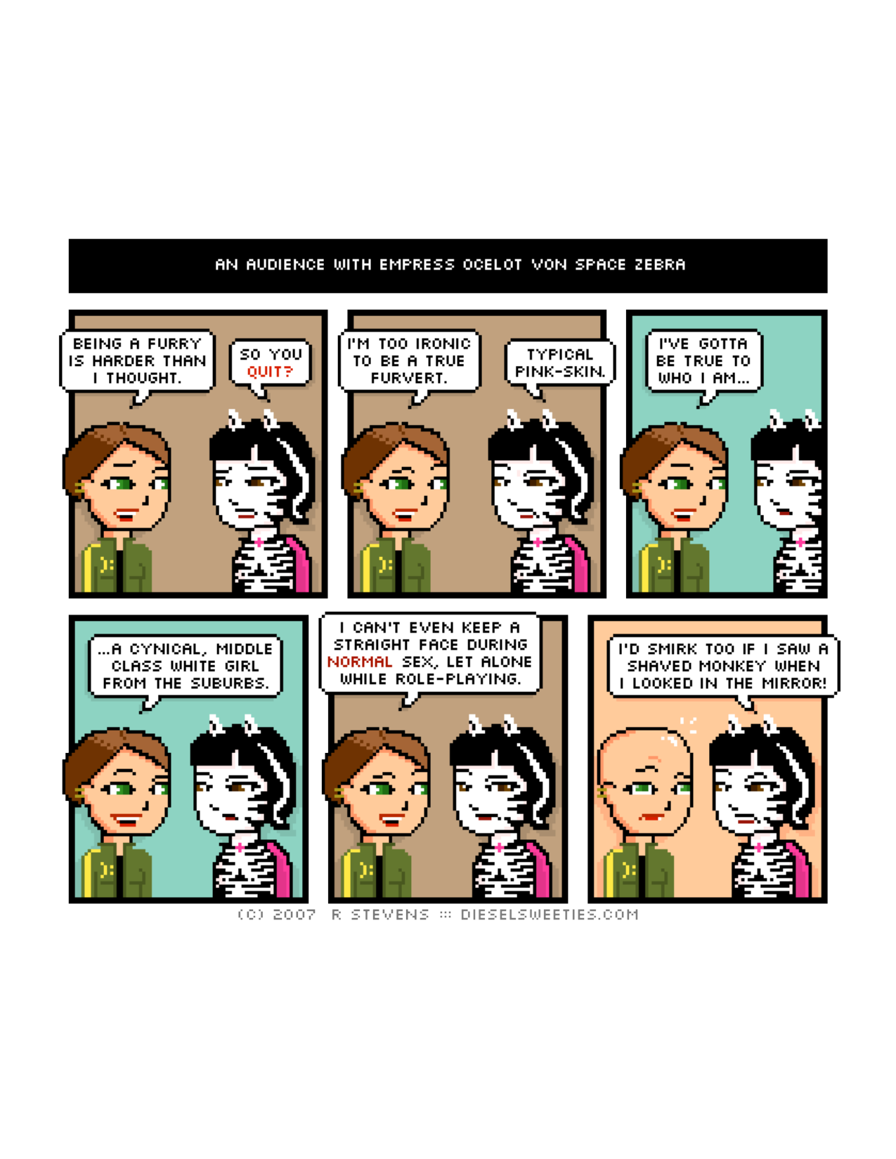 Diesel Sweeties (ebook volumes), page 91. Diesel Sweeties by R. Stevens, CC BY-NC. https://dieselsweeties.com/ebooks/