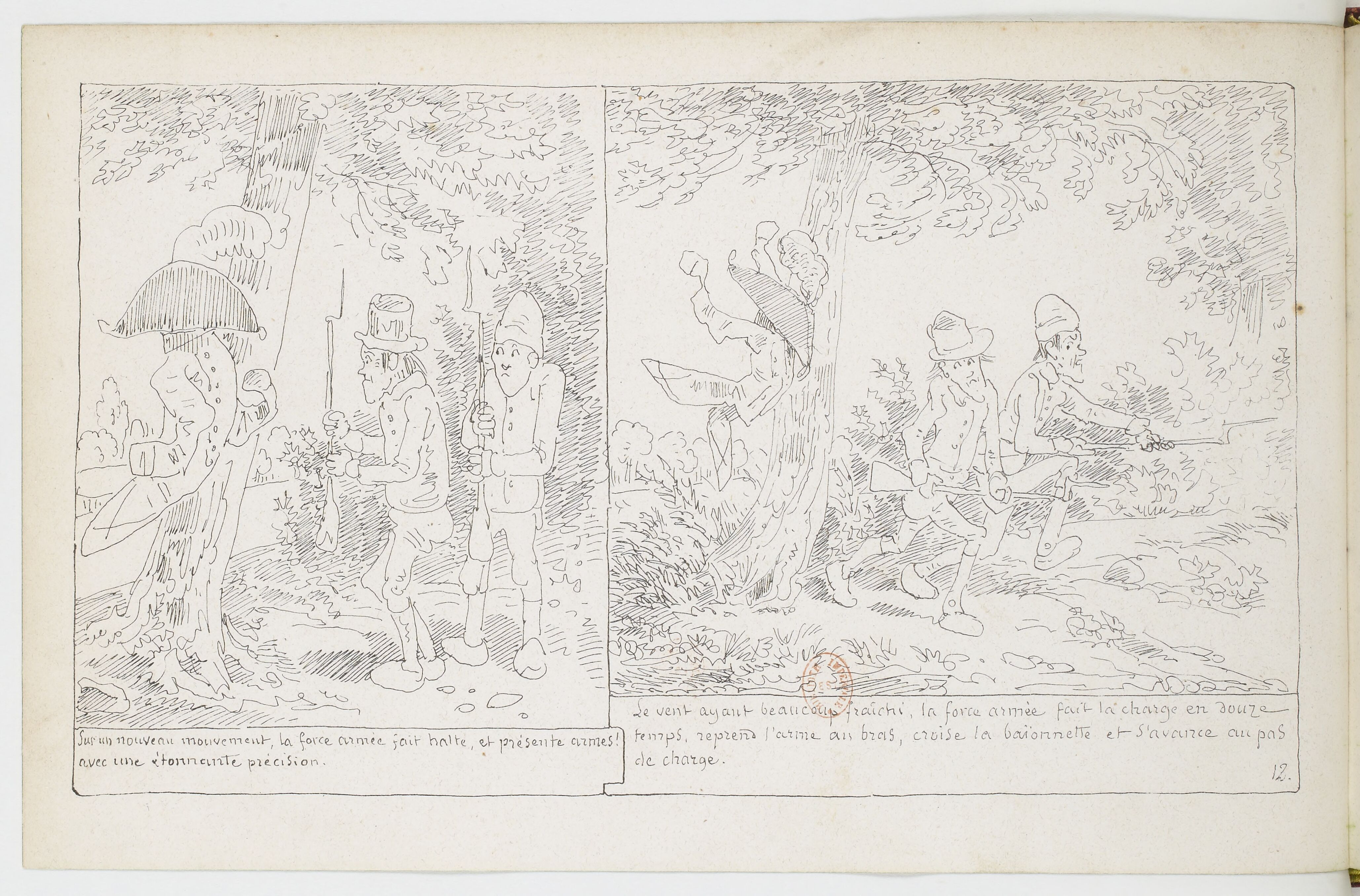 Le Docteur Festus (Rodolphe Töpffer, 1840), page 12. Domaine public. Source gallica.bnf.fr / BnF.