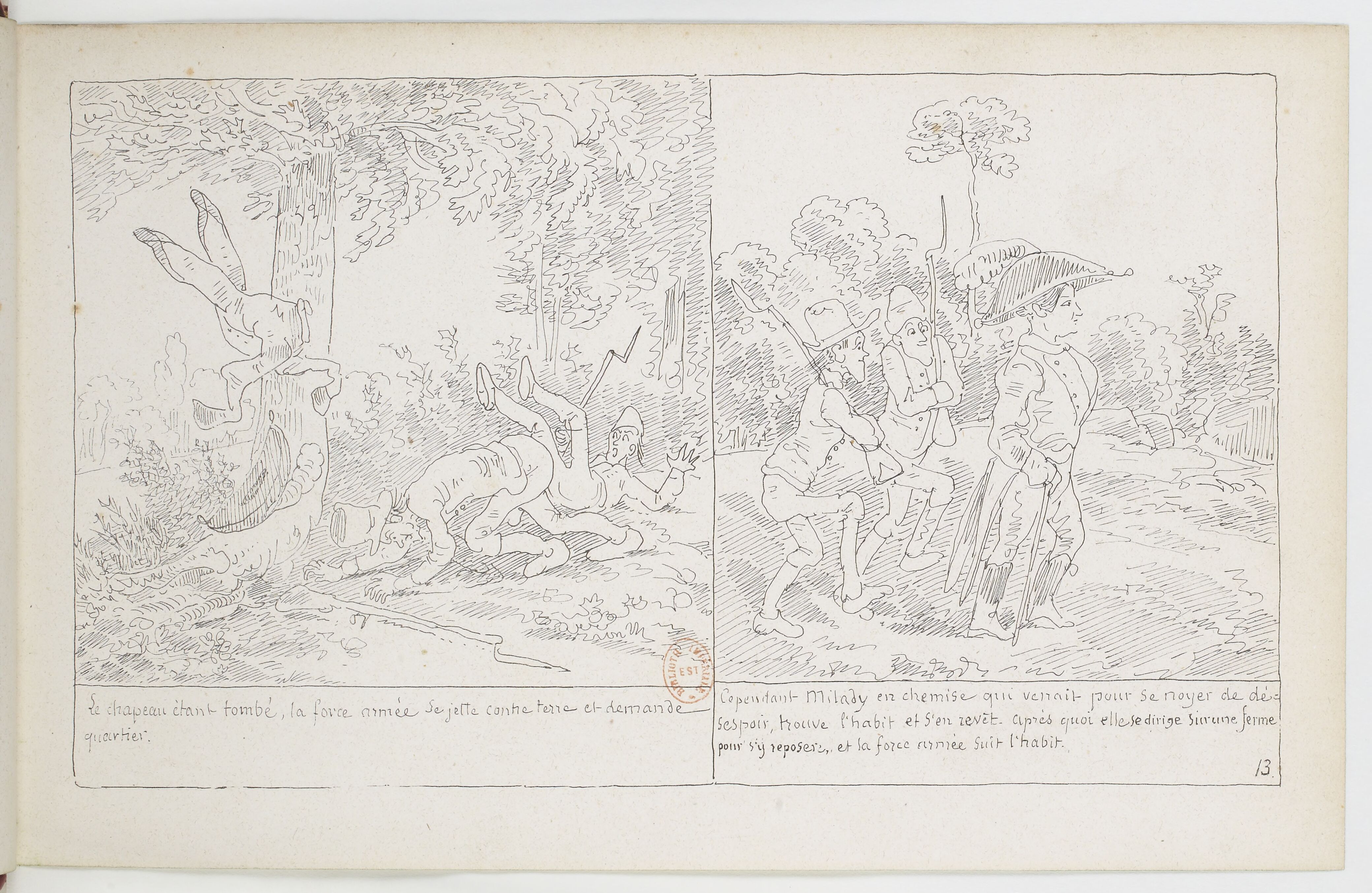 Le Docteur Festus (Rodolphe Töpffer, 1840), page 13. Domaine public. Source gallica.bnf.fr / BnF.