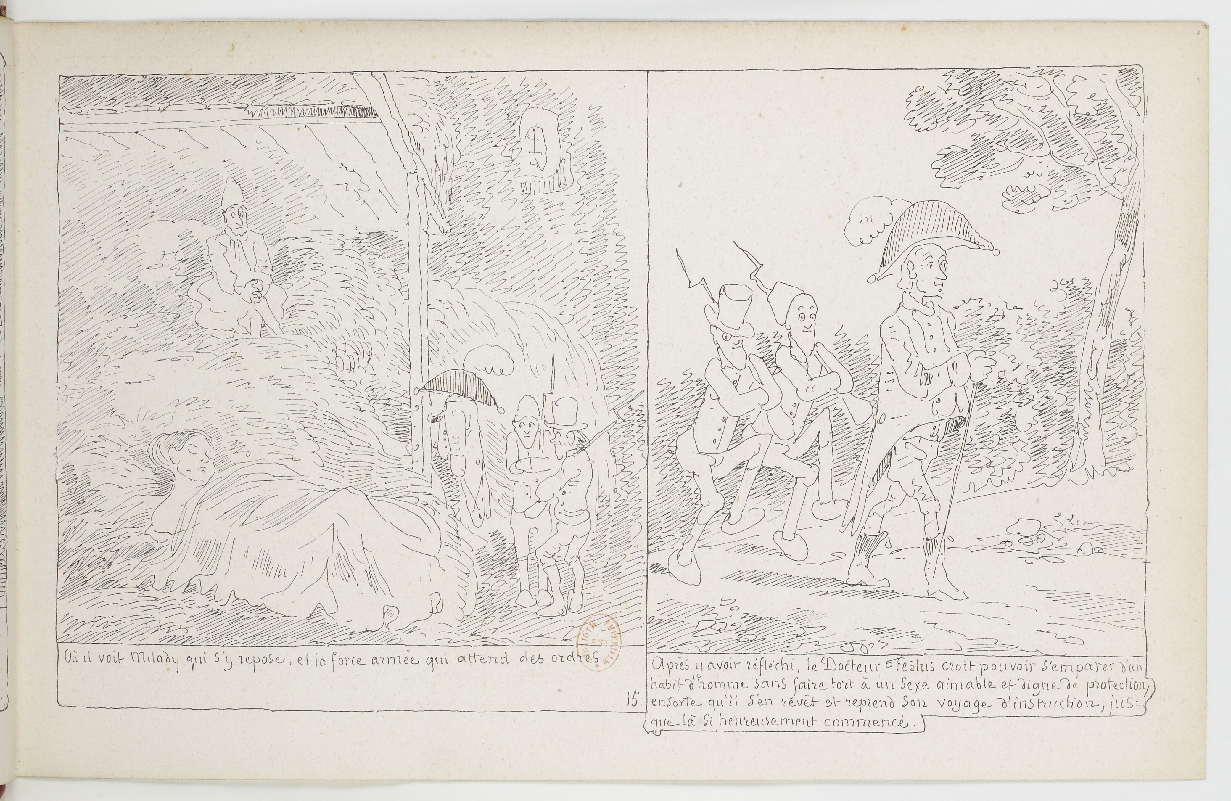 Le Docteur Festus (Rodolphe Töpffer, 1840), page 15. Domaine public. Source gallica.bnf.fr / BnF.