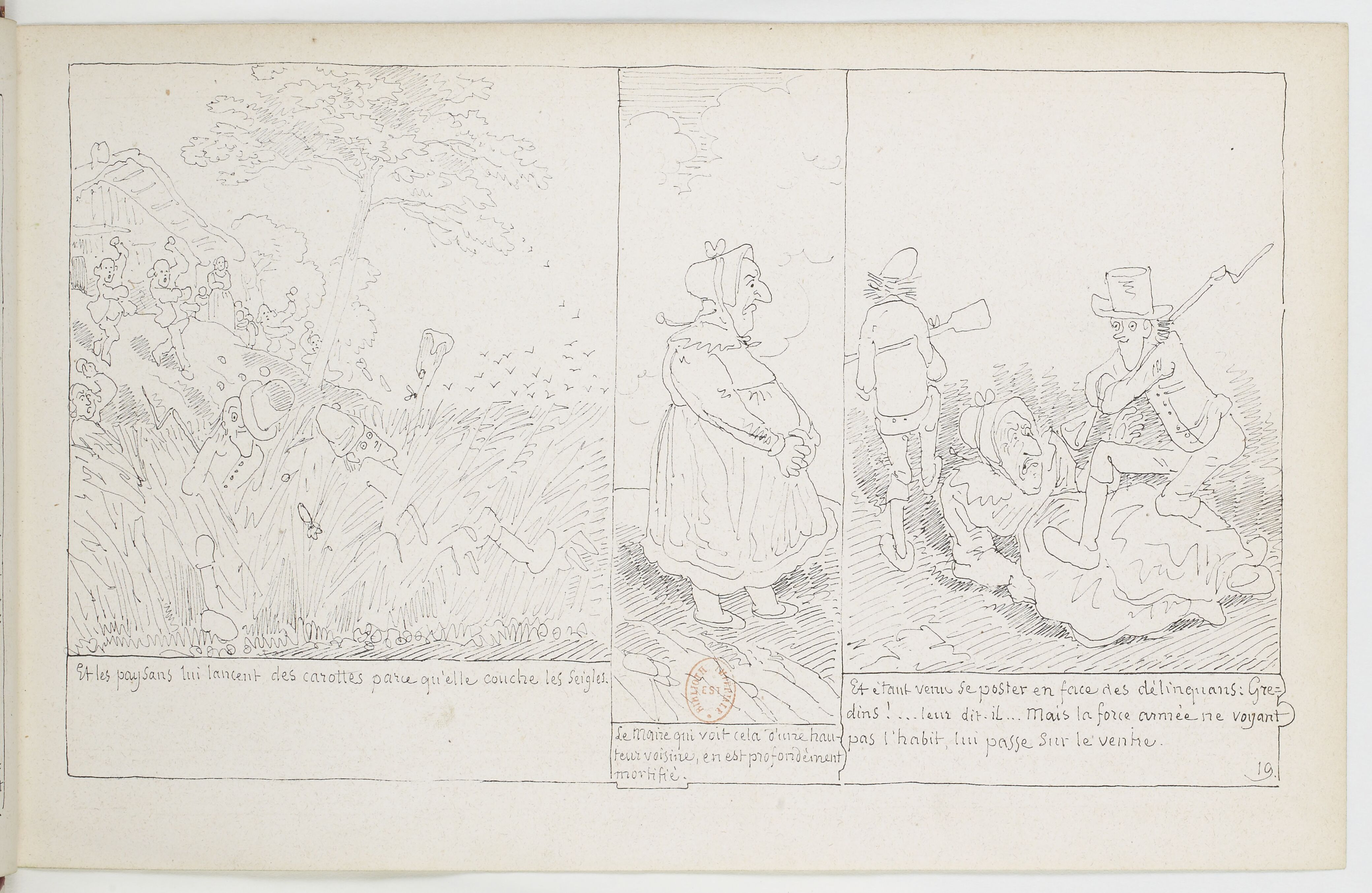 Le Docteur Festus (Rodolphe Töpffer, 1840), page 19. Domaine public. Source gallica.bnf.fr / BnF.