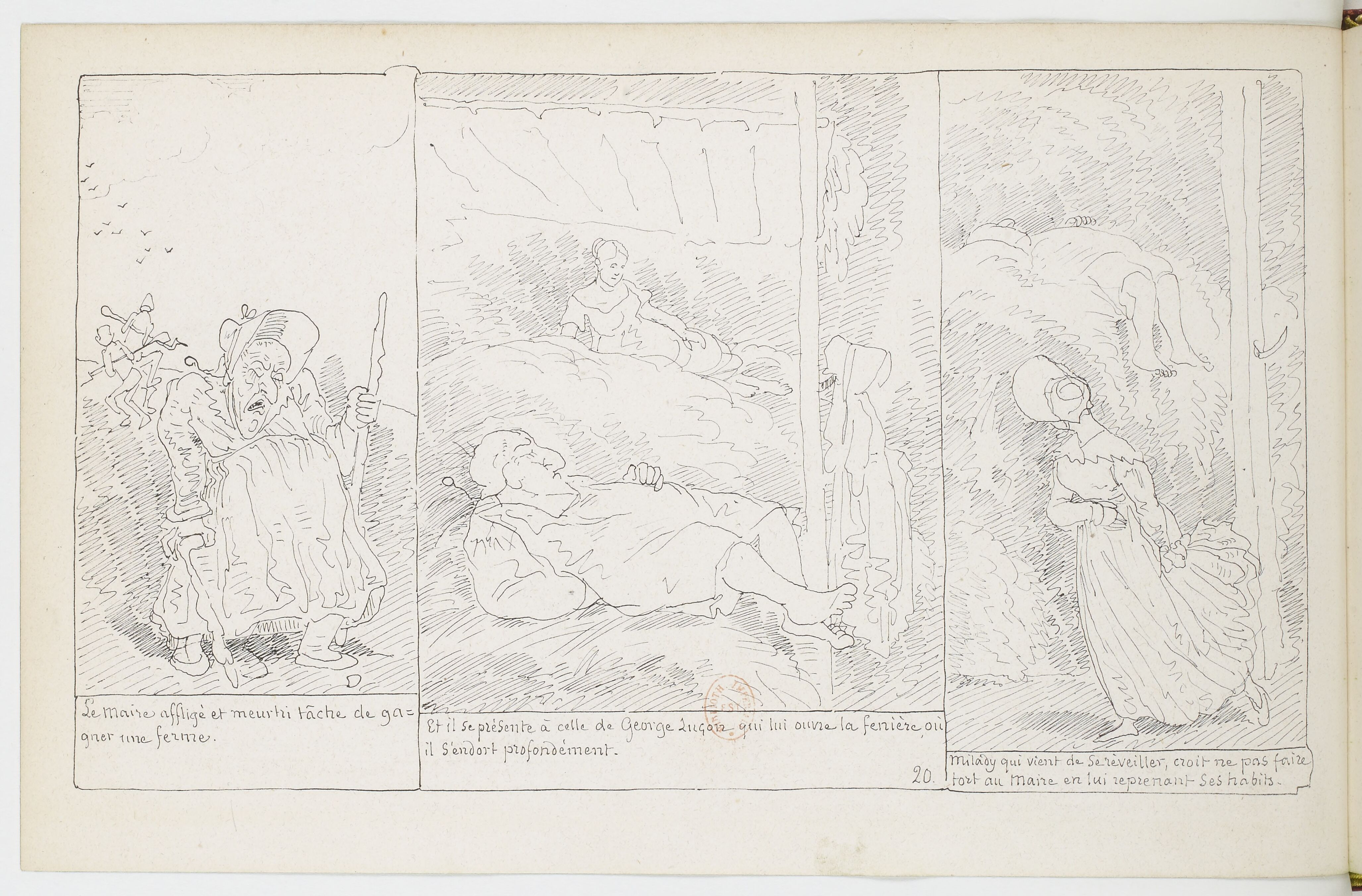 Le Docteur Festus (Rodolphe Töpffer, 1840), page 20. Domaine public. Source gallica.bnf.fr / BnF.